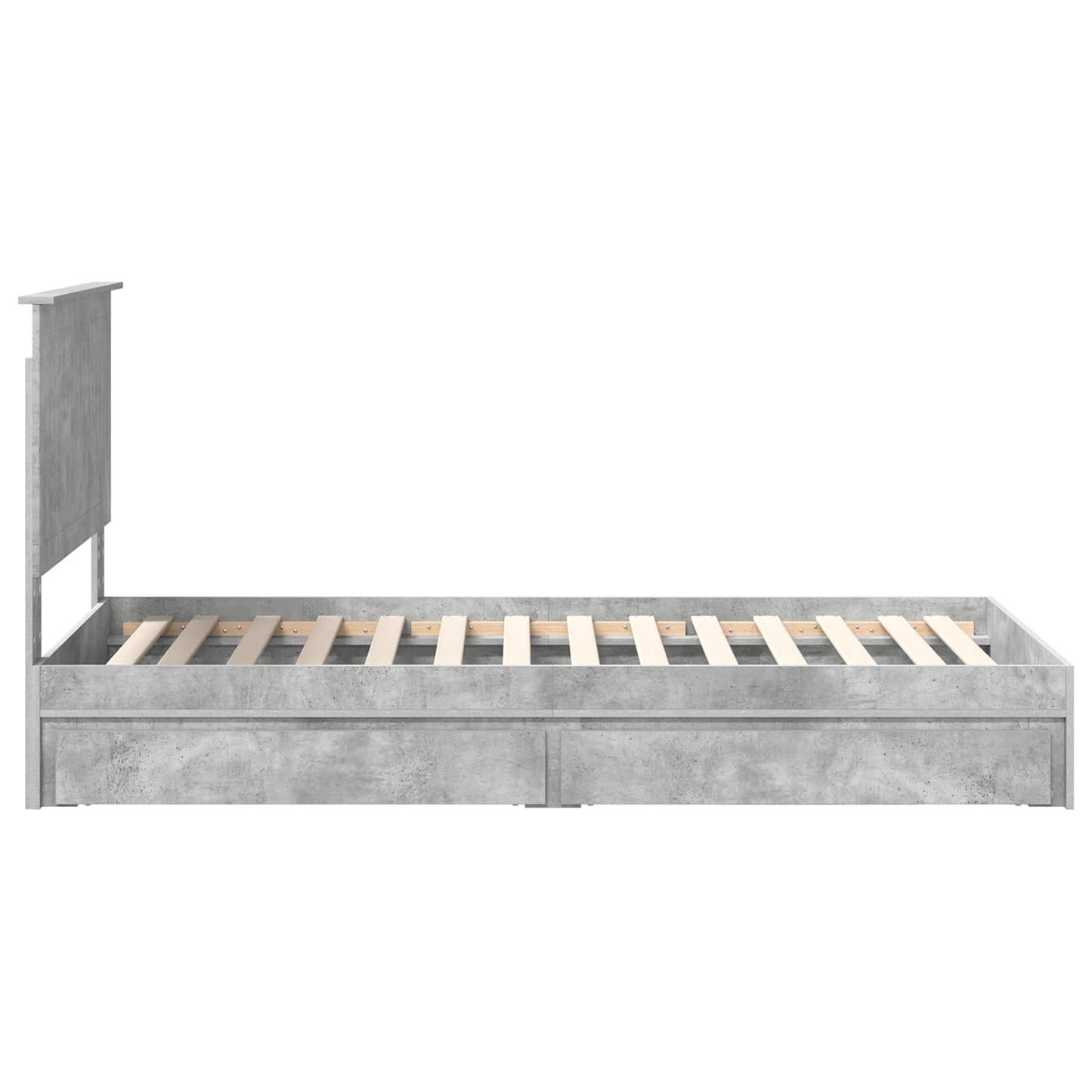 Storage Bed Concrete Grey 90 x 190 cm Engineered Wood