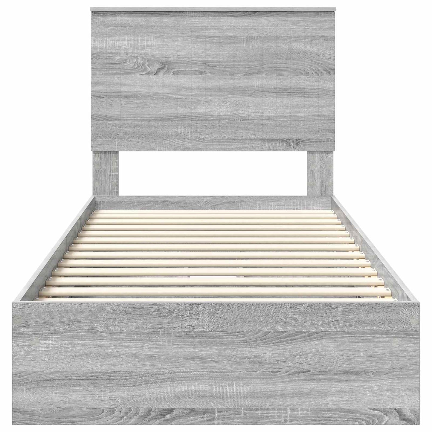 Storage Bed with Drawer Grey Sonoma 90 x 190 cm Engineered Wood