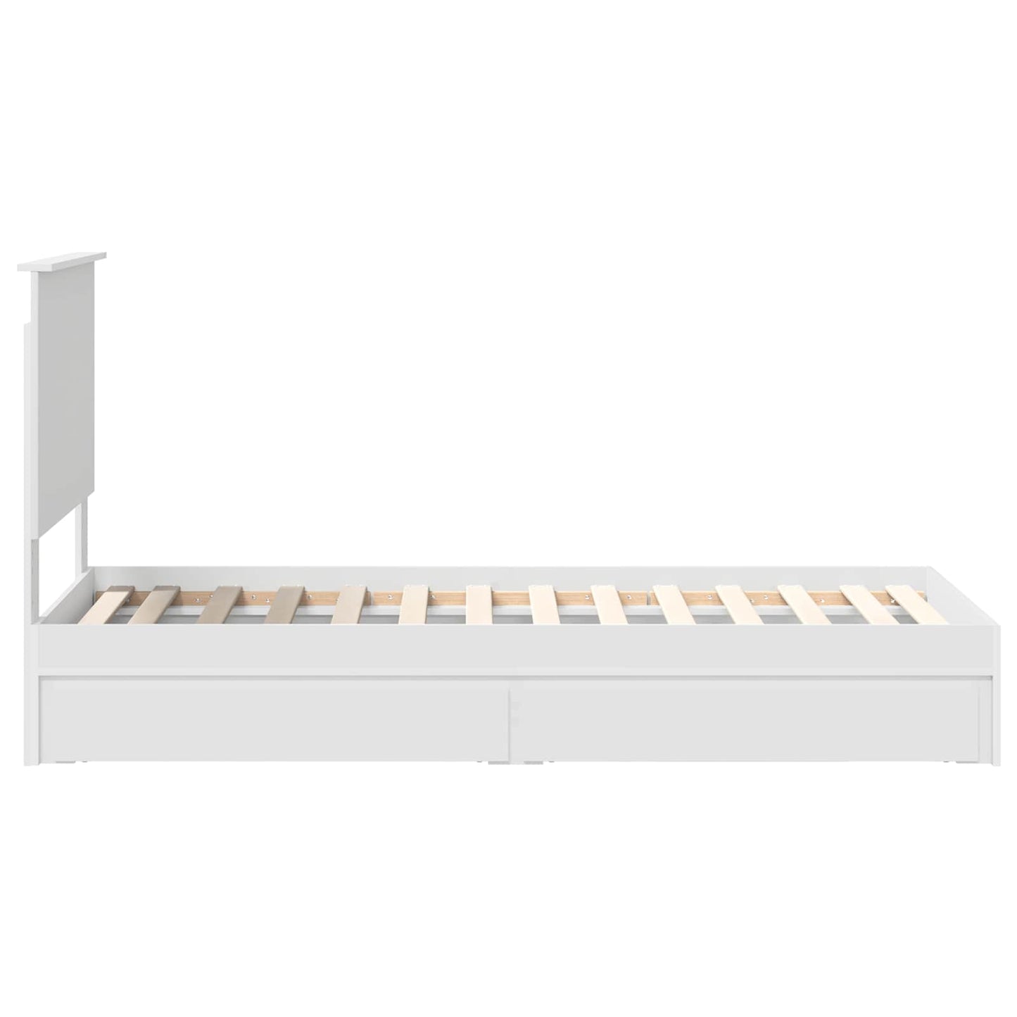Storage Bed with Headboard White 75 x 190 cm Engineered Wood