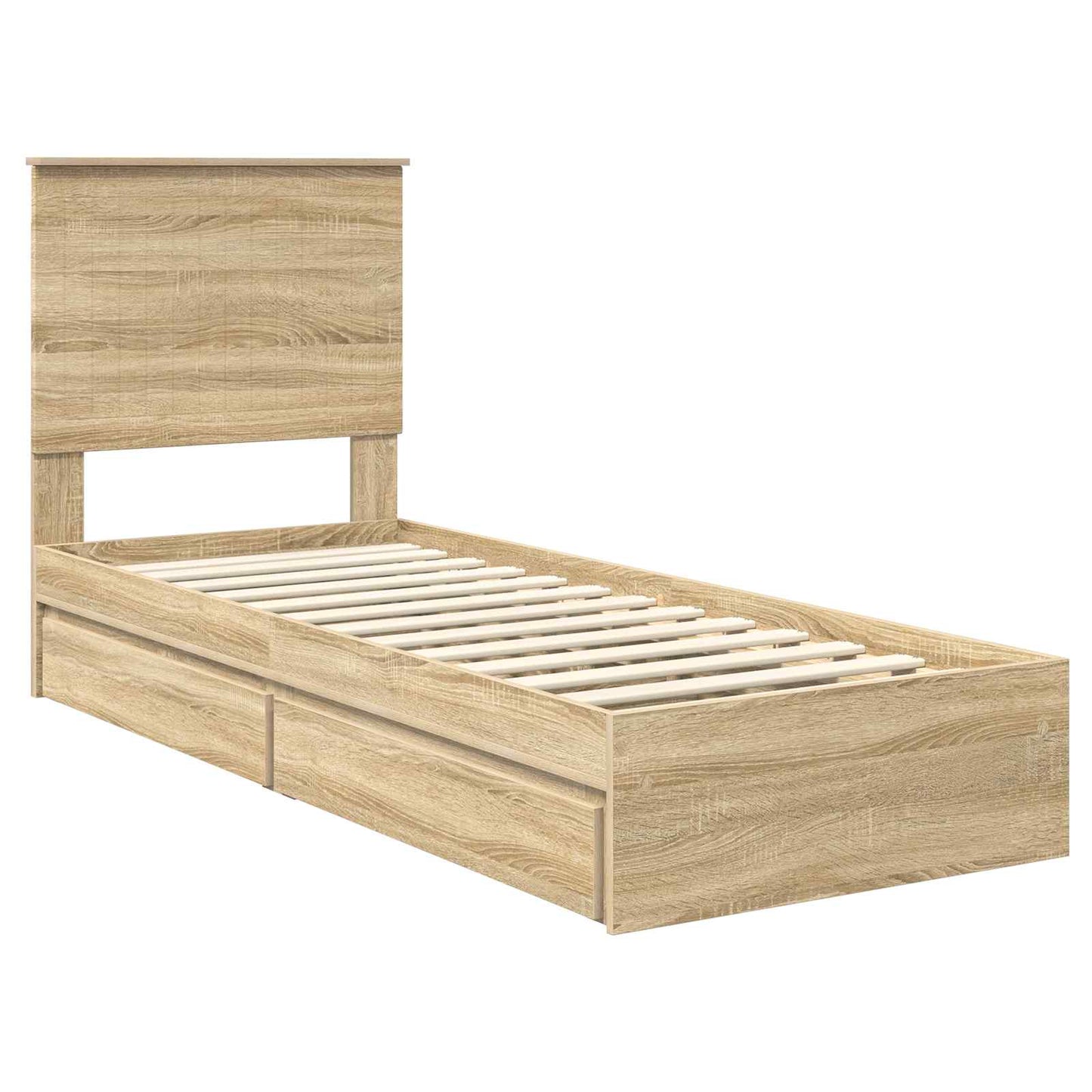 Storage Bed with Drawer Sonoma Oak 75 x 190 cm Engineered Wood