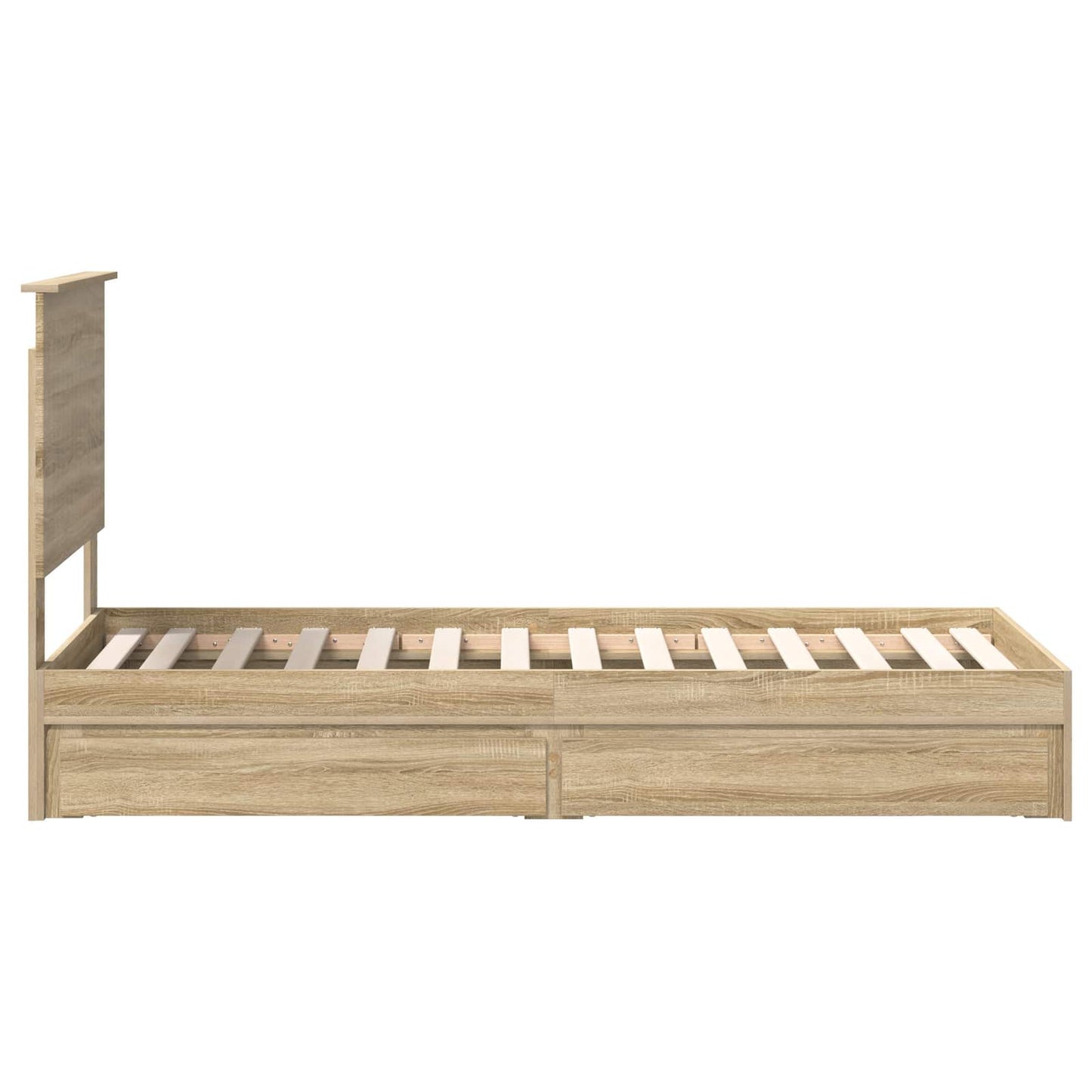 Storage Bed with Drawer Sonoma Oak 75 x 190 cm Engineered Wood
