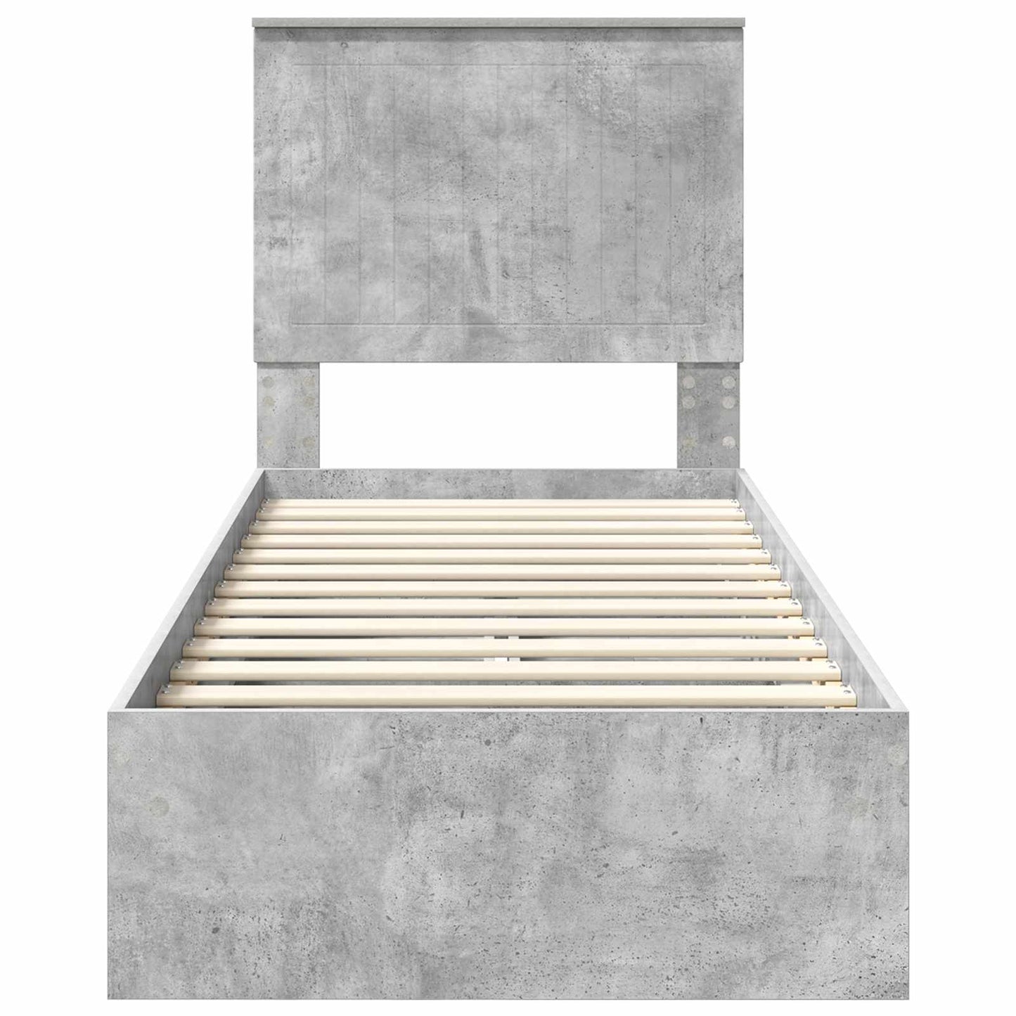 Storage Bed Concrete Grey 75 x 190 cm Engineered Wood