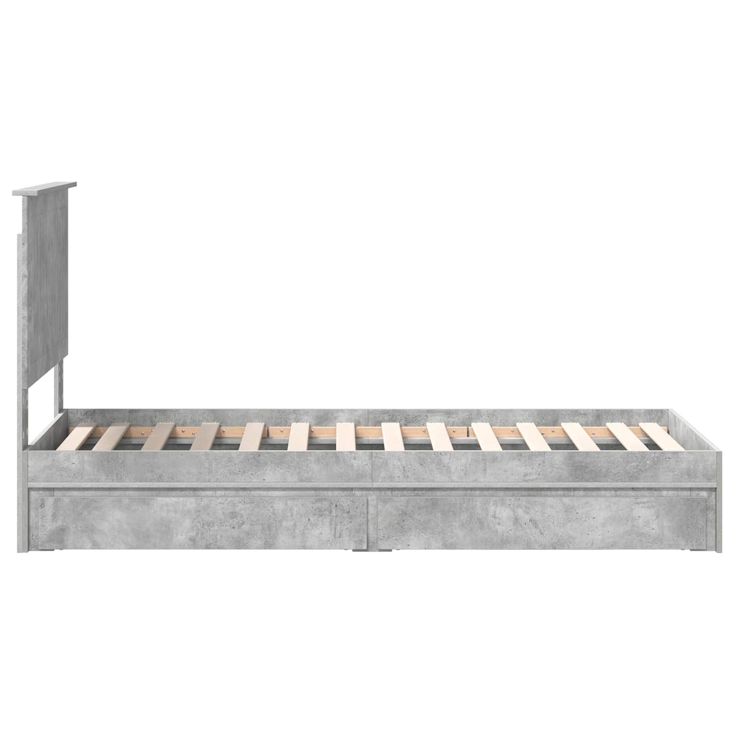 Storage Bed Concrete Grey 75 x 190 cm Engineered Wood