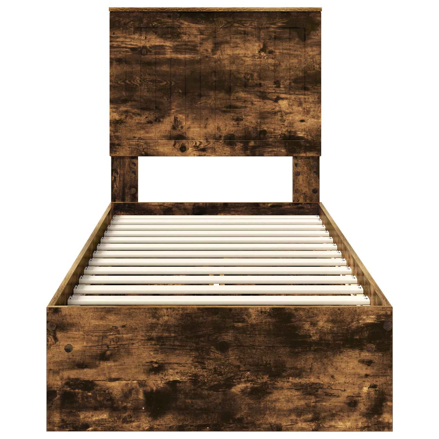 Storage Bed with Drawer Smoked Oak 75 x 190 cm Engineered Wood