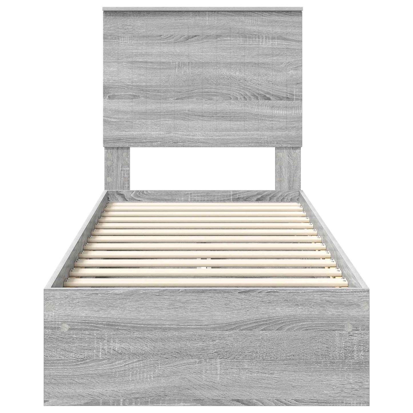 Storage Bed with Drawer Grey Sonoma 75 x 190 cm Engineered Wood