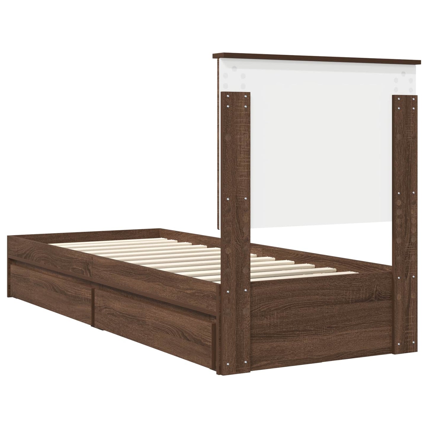 Storage Bed with Drawer Brown Oak 75 x 190 cm Engineered Wood