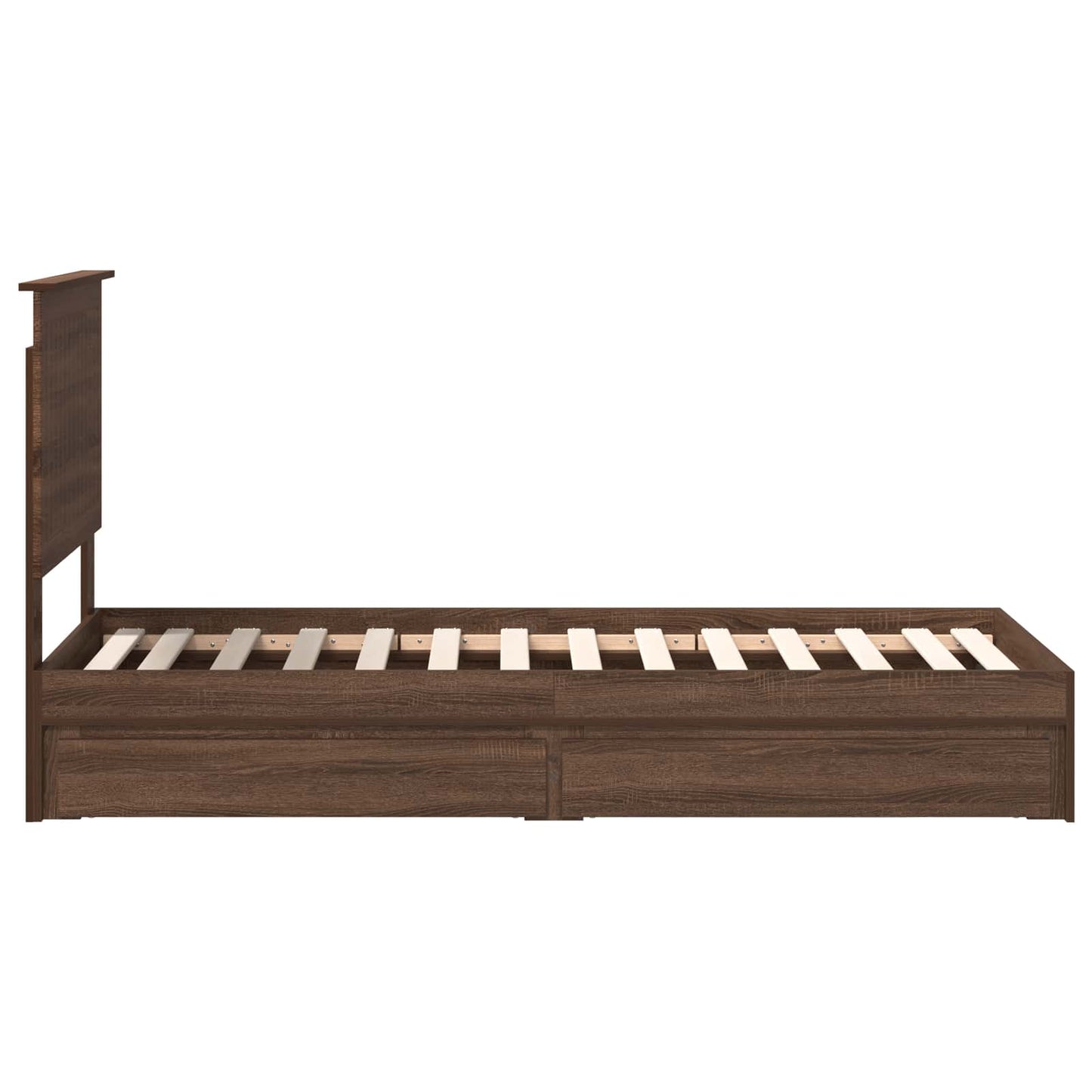 Storage Bed with Drawer Brown Oak 75 x 190 cm Engineered Wood