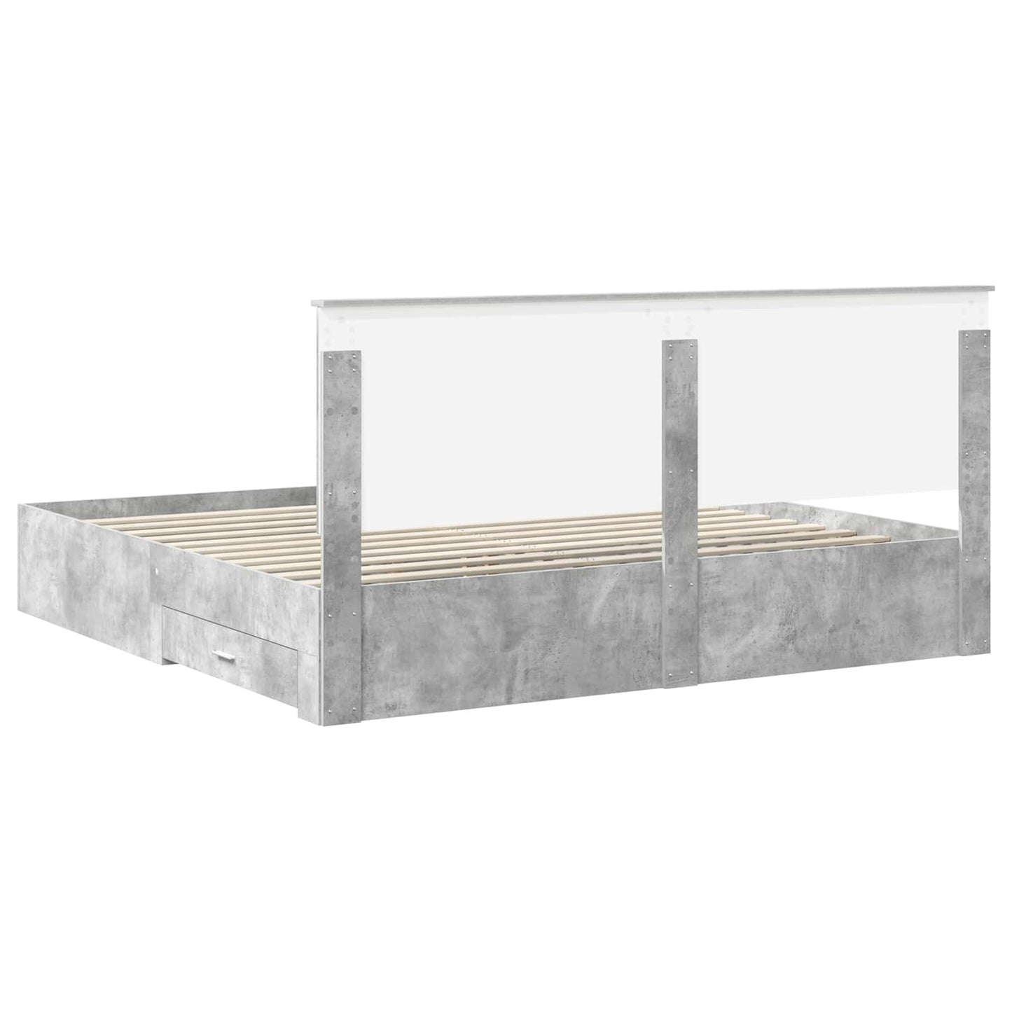 Bed Frame Concrete Grey 200 x 200 cm Engineered Wood