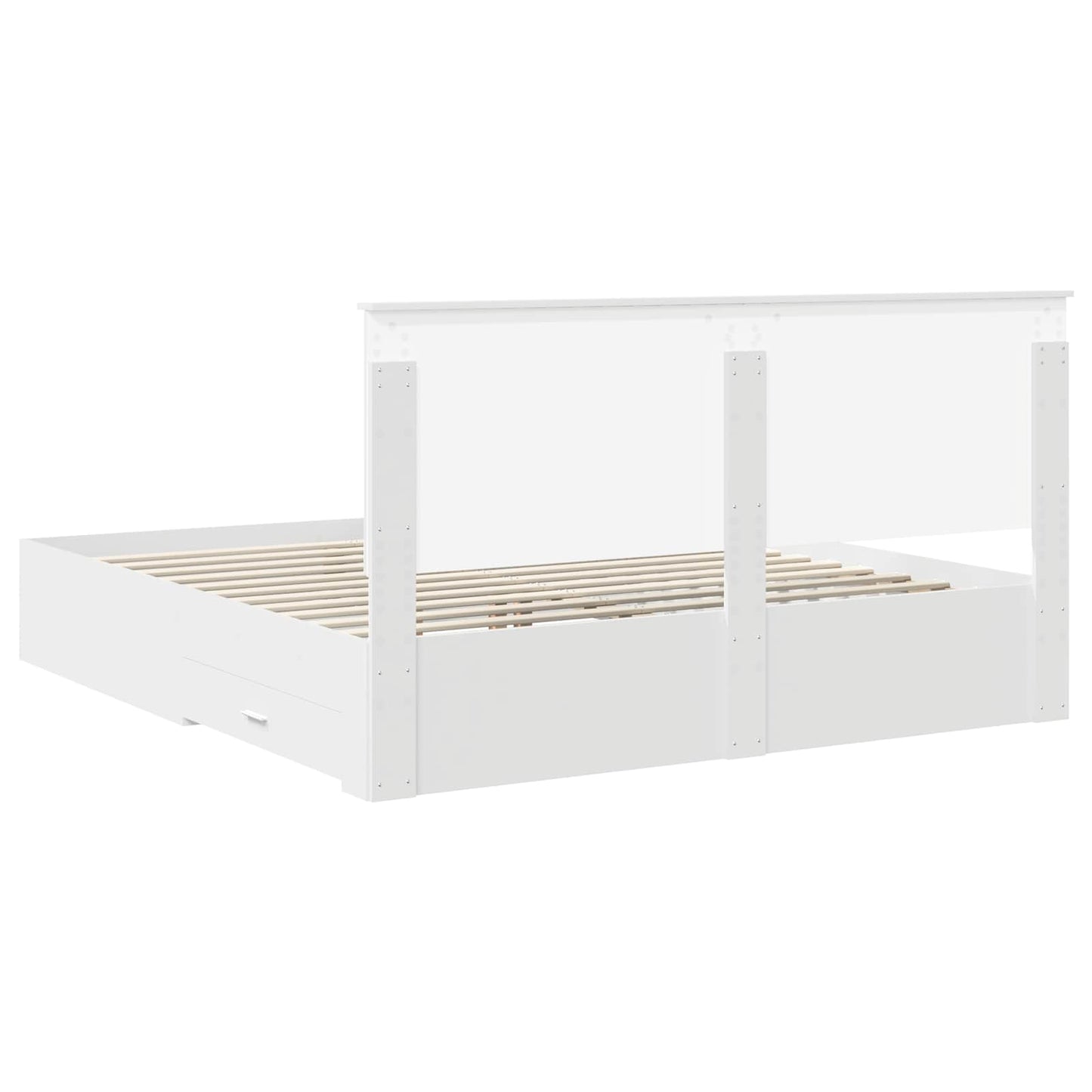 Bed Frame with Headboard White 180 x 200 cm Engineered Wood