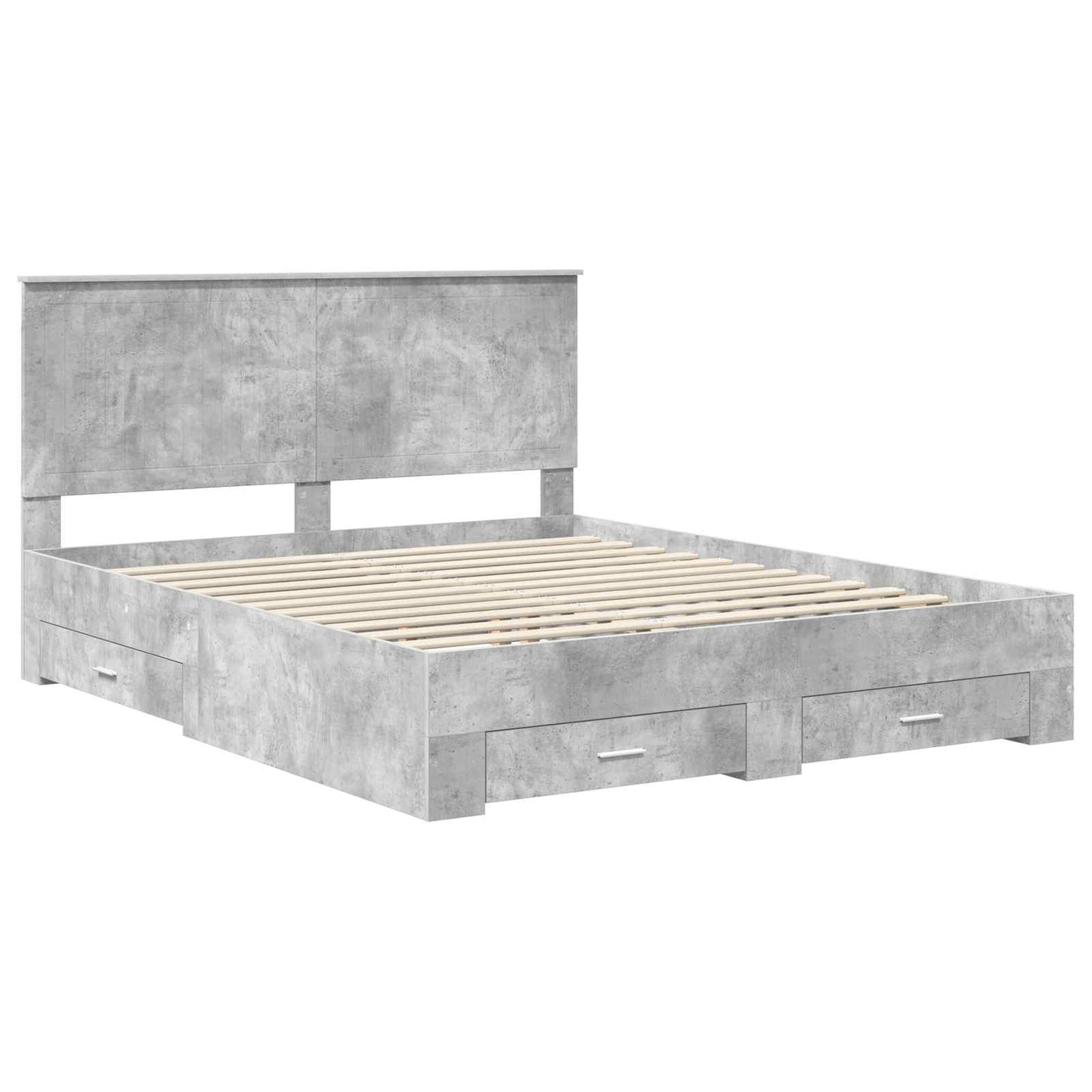 Bed Frame Concrete Grey 160 x 200 cm Engineered Wood