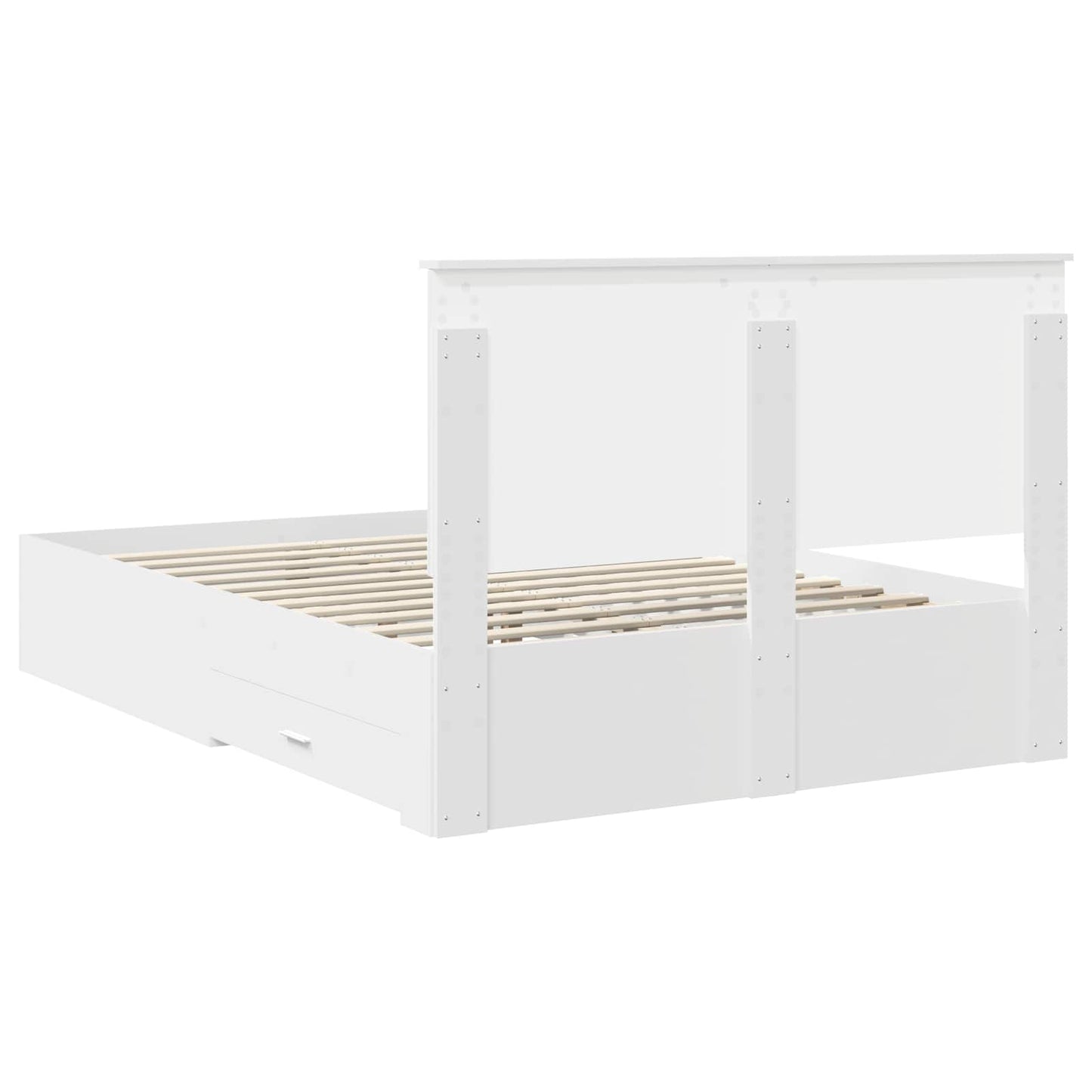 Bed Frame with Headboard White 140 x 200 cm Engineered Wood