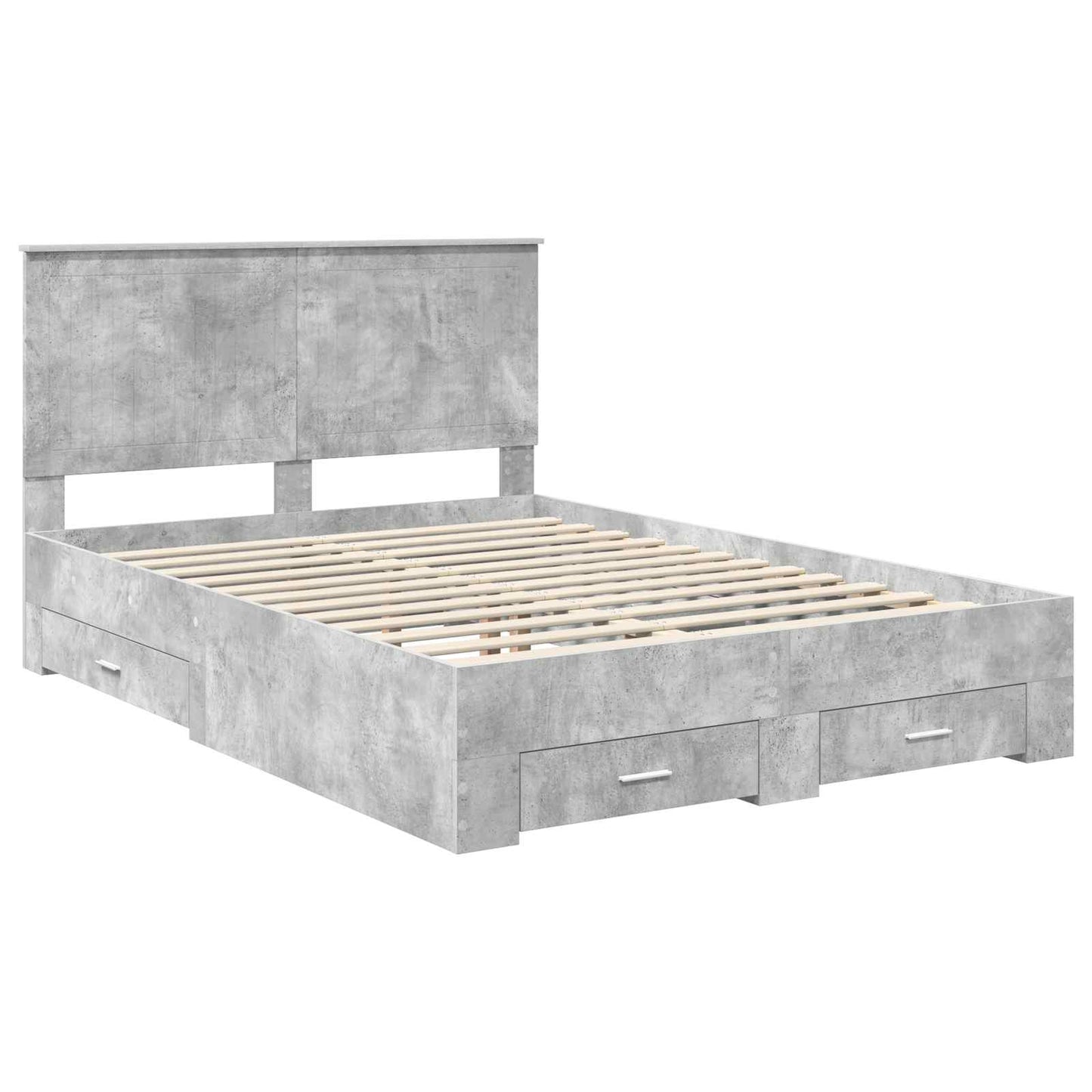 Bed Frame Concrete Grey 140 x 200 cm Engineered Wood