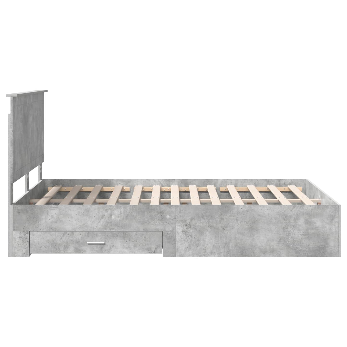 Bed Frame Concrete Grey 140 x 200 cm Engineered Wood