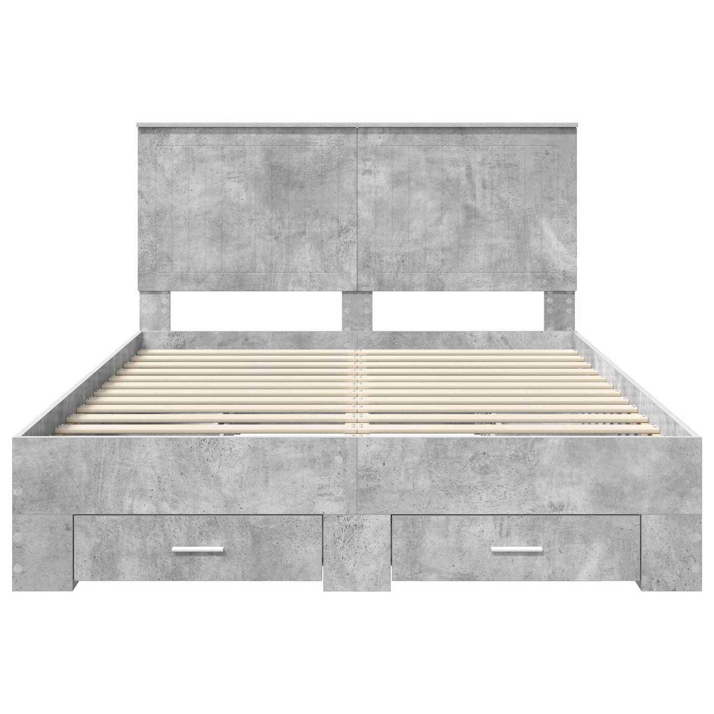 Bed Frame Concrete Grey 140 x 190 cm Engineered Wood