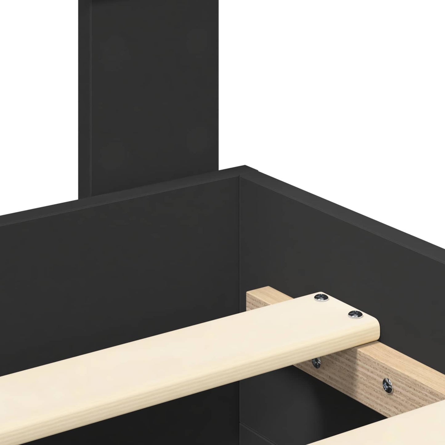 Bed Frame with Headboard Black 135 x 190 cm Engineered Wood