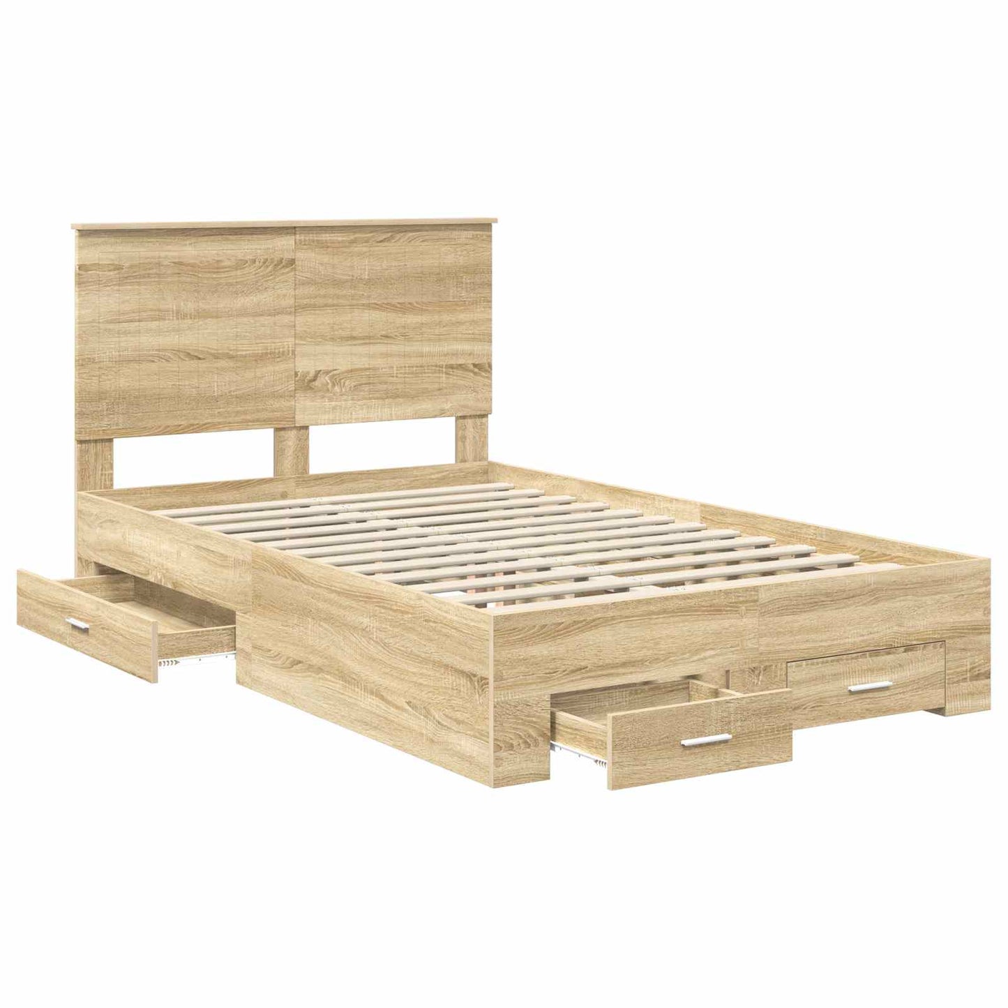 Bed Frame with Drawer Sonoma Oak 120 x 200 cm Engineered Wood