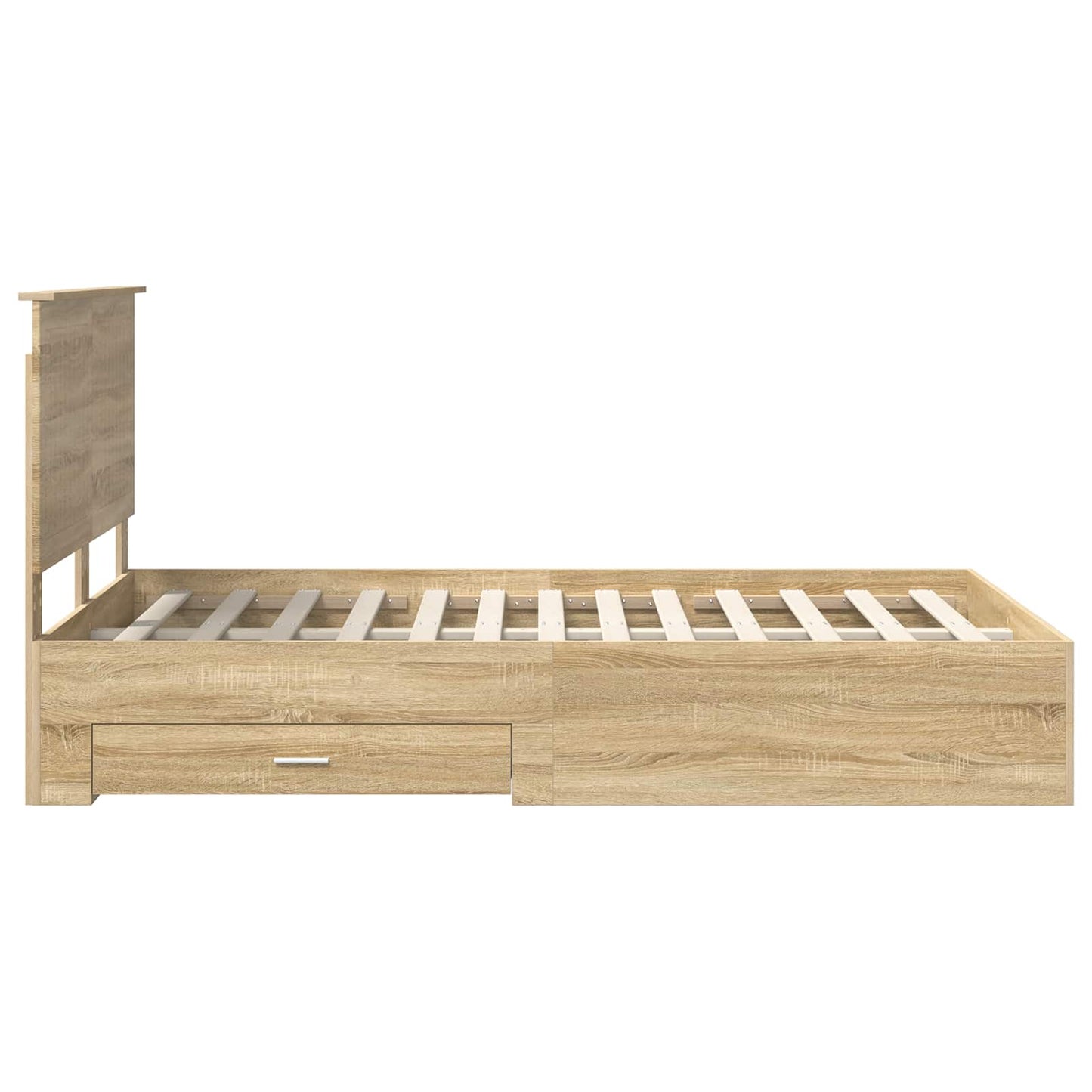 Bed Frame with Drawer Sonoma Oak 120 x 200 cm Engineered Wood