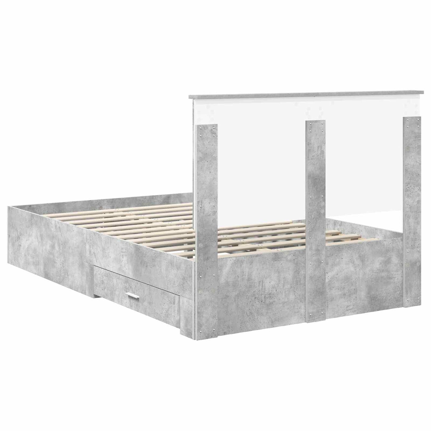 Bed Frame Concrete Grey 120 x 200 cm Engineered Wood