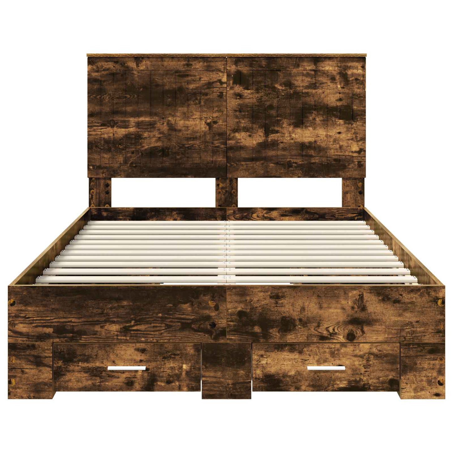 Bed Frame with Drawer Smoked Oak 120 x 200 cm Engineered Wood