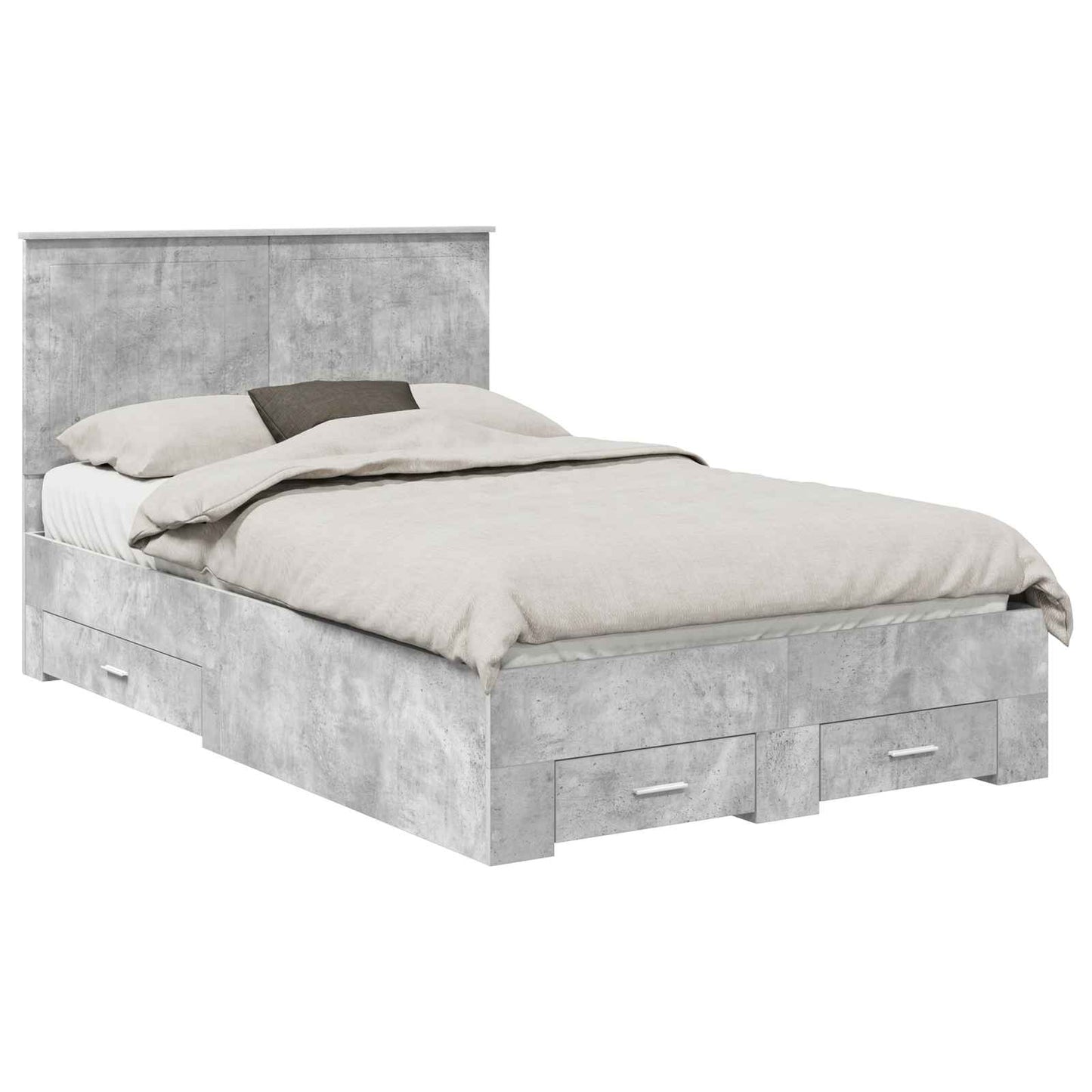 Bed Frame Concrete Grey 120 x 190 cm Engineered Wood