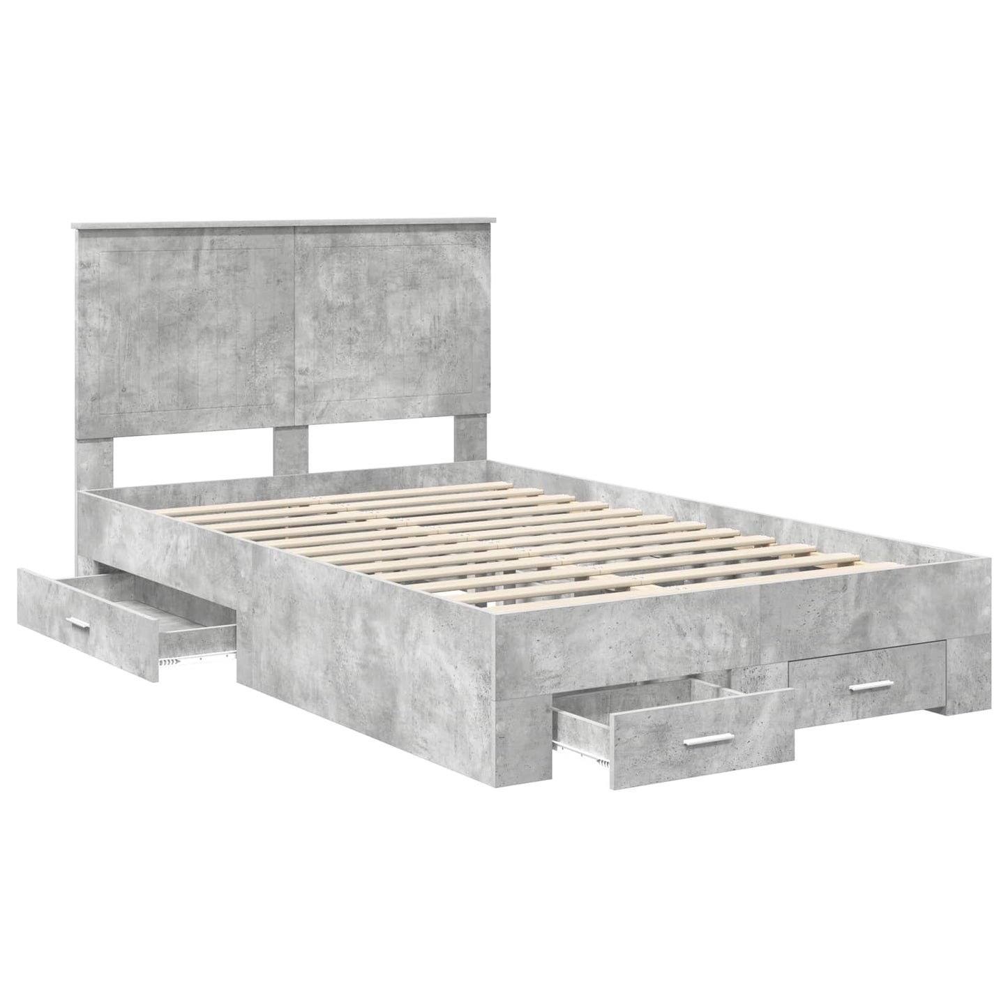 Bed Frame Concrete Grey 120 x 190 cm Engineered Wood