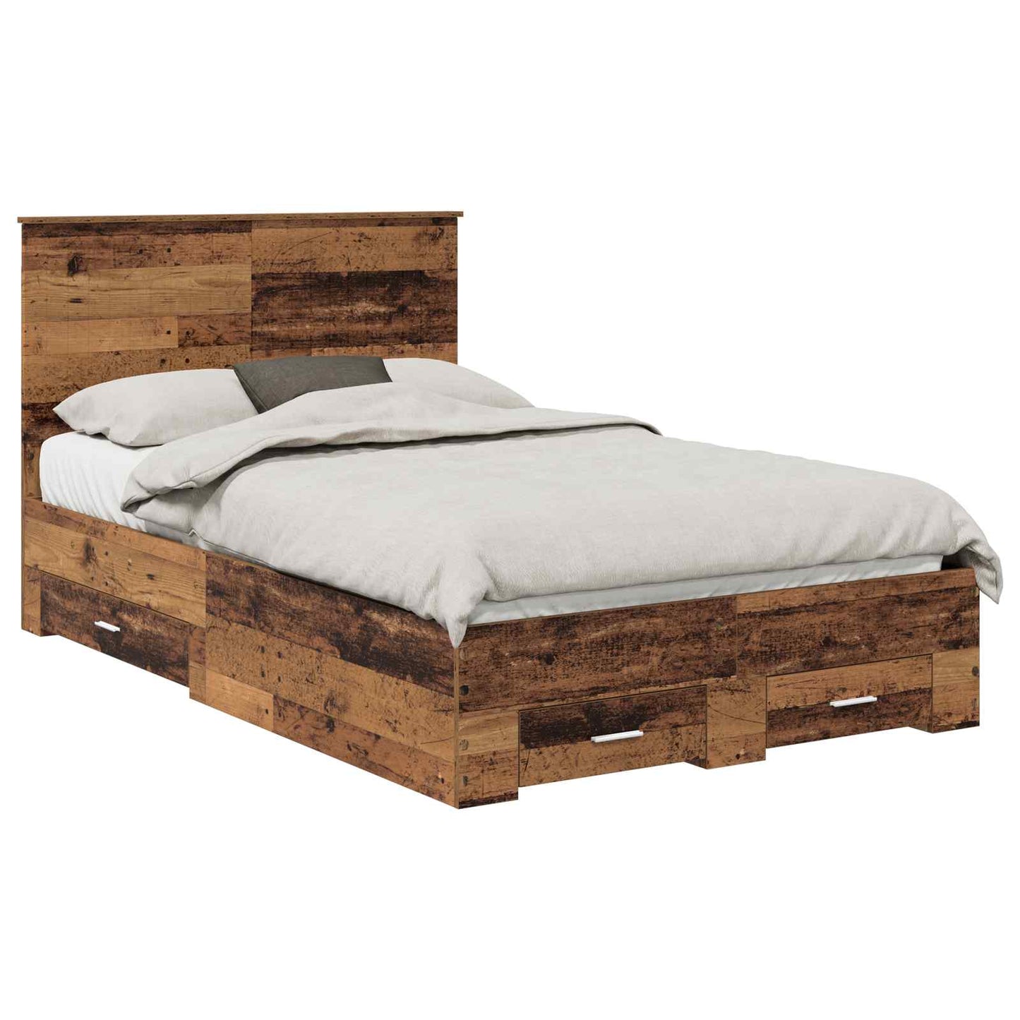Bed Frame with Headboard Old Wood 120 x 190 cm Engineered Wood
