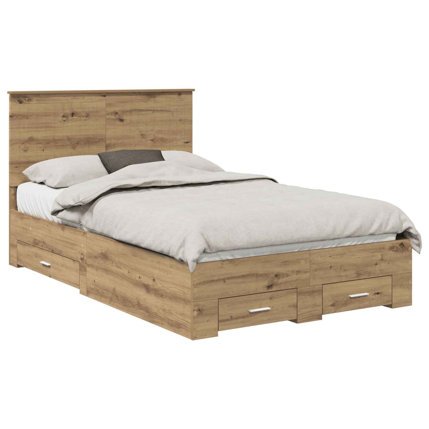 Bed Frame with Drawer Artisan Oak 120 x 190 cm Engineered Wood