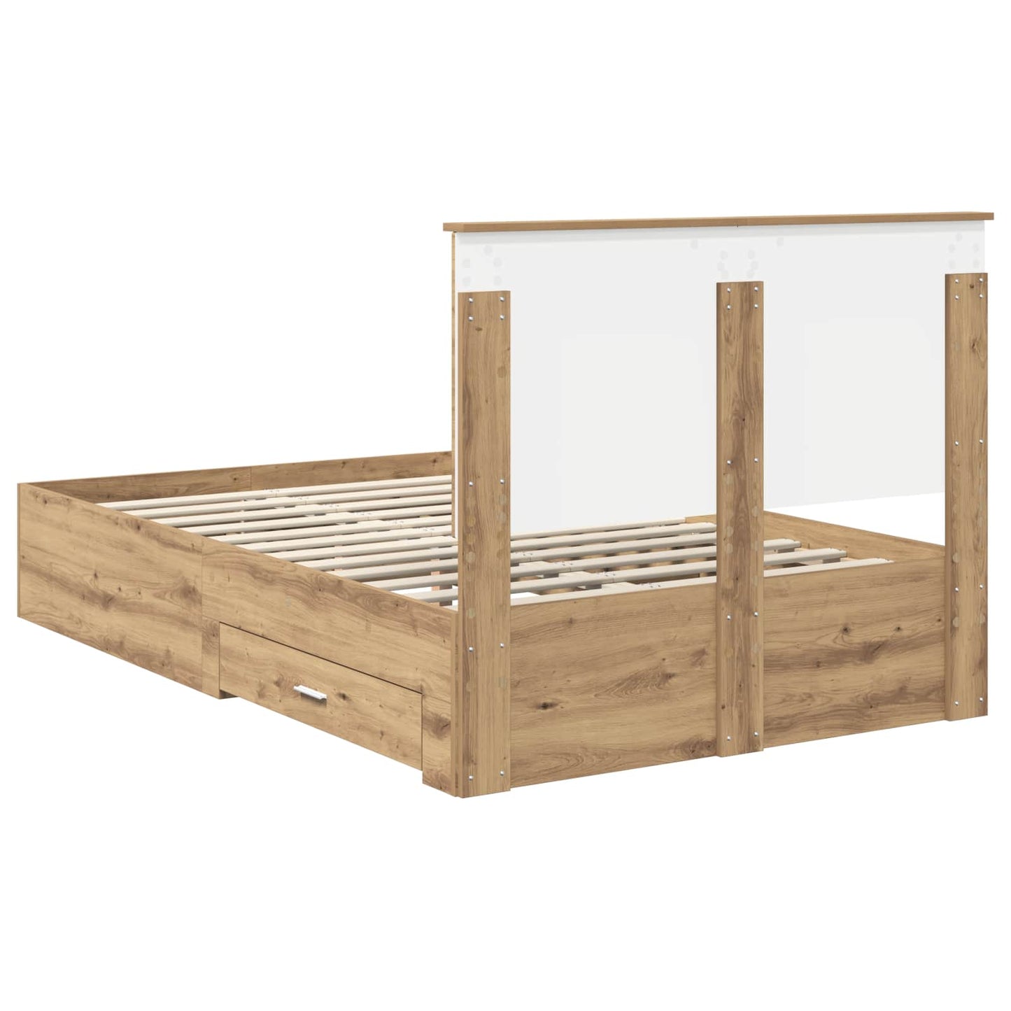 Bed Frame with Drawer Artisan Oak 120 x 190 cm Engineered Wood