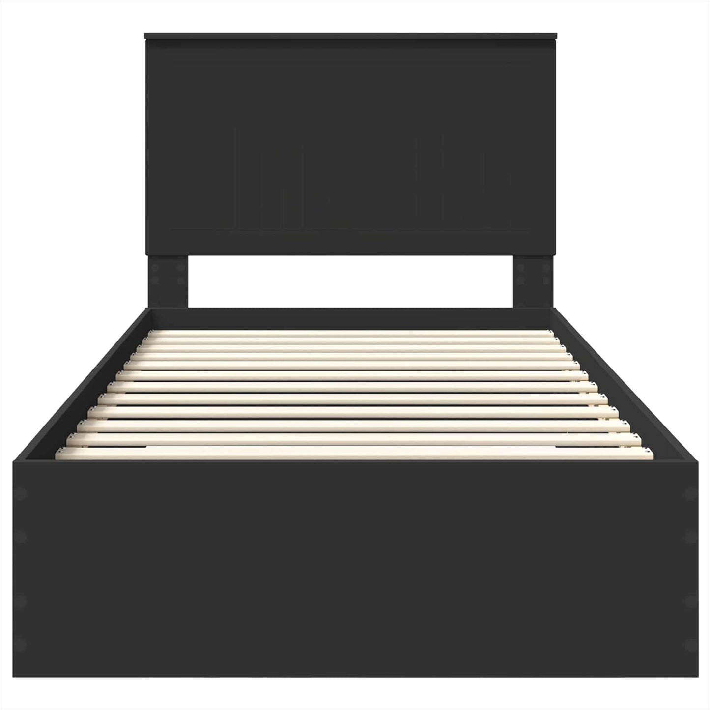 Bed Frame Black and Silver 90 x 200 cm Engineered Wood