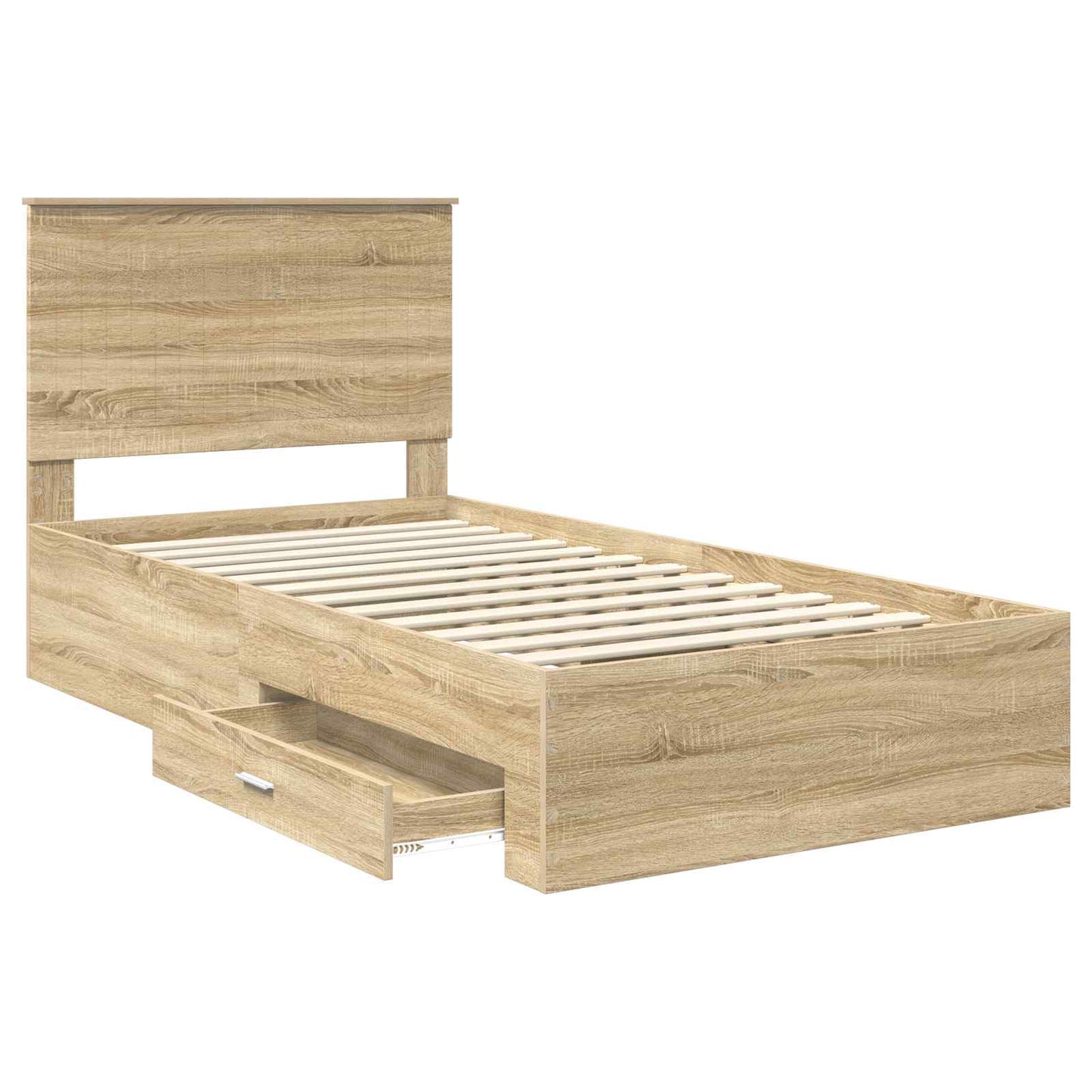 Bed Frame with Drawer Sonoma Oak 100 x 200 cm Engineered Wood