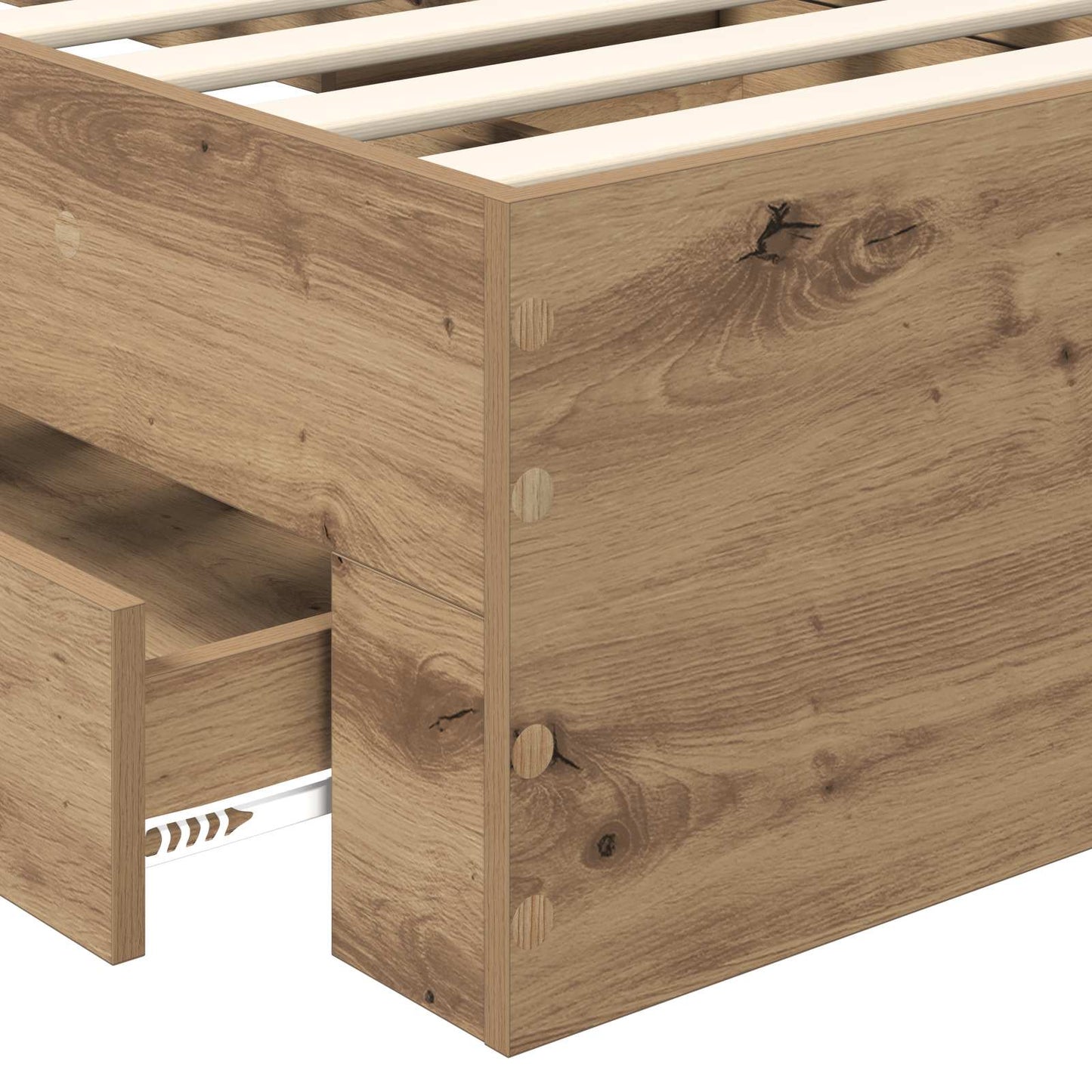 Bed Frame with Drawer Artisan Oak 90 x 200 cm Engineered Wood