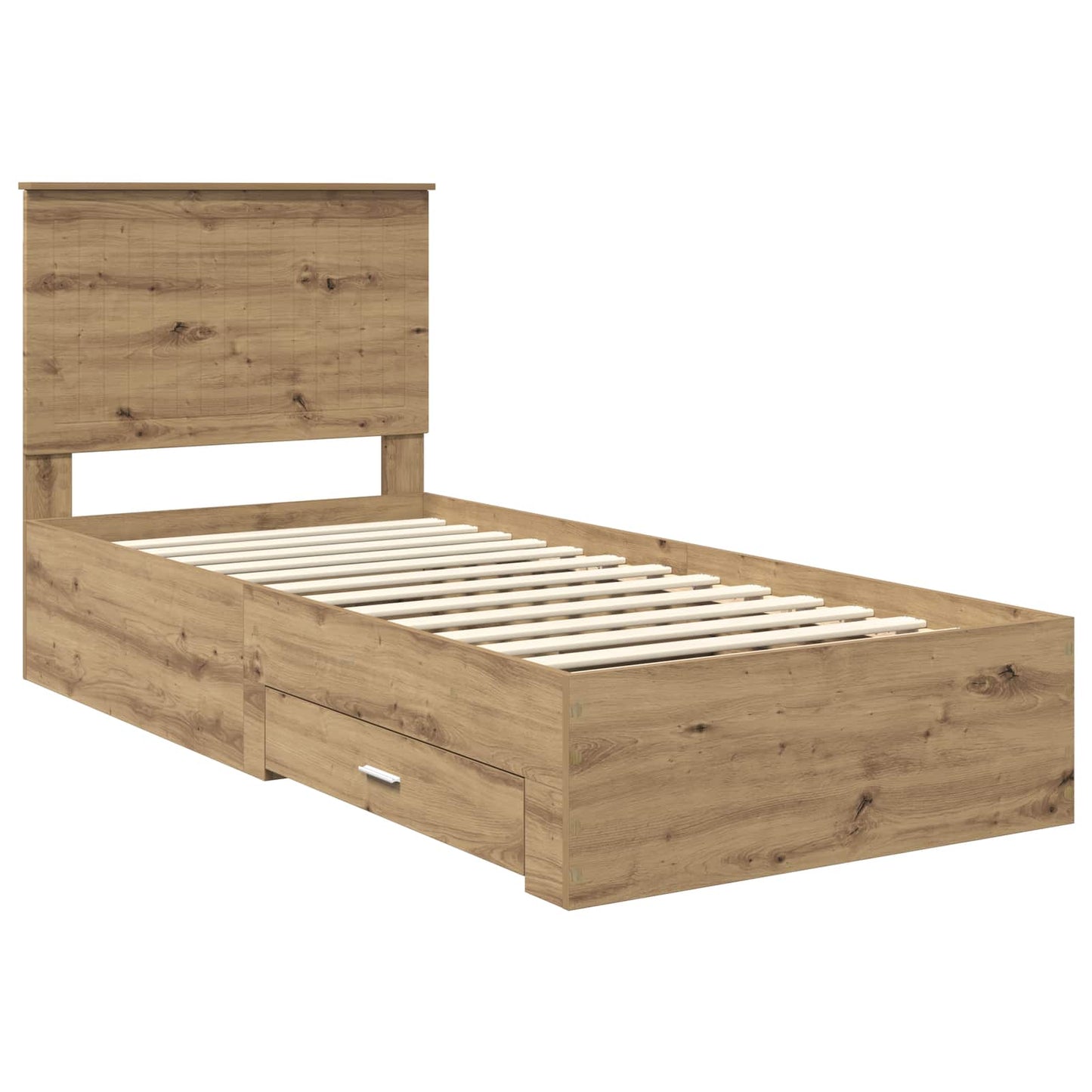 Bed Frame with Drawer Artisan Oak 90 x 200 cm Engineered Wood