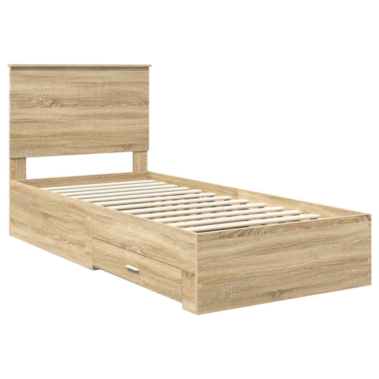 Bed Frame with Headboard Sonoma Oak 90 x 190 cm Engineered Wood