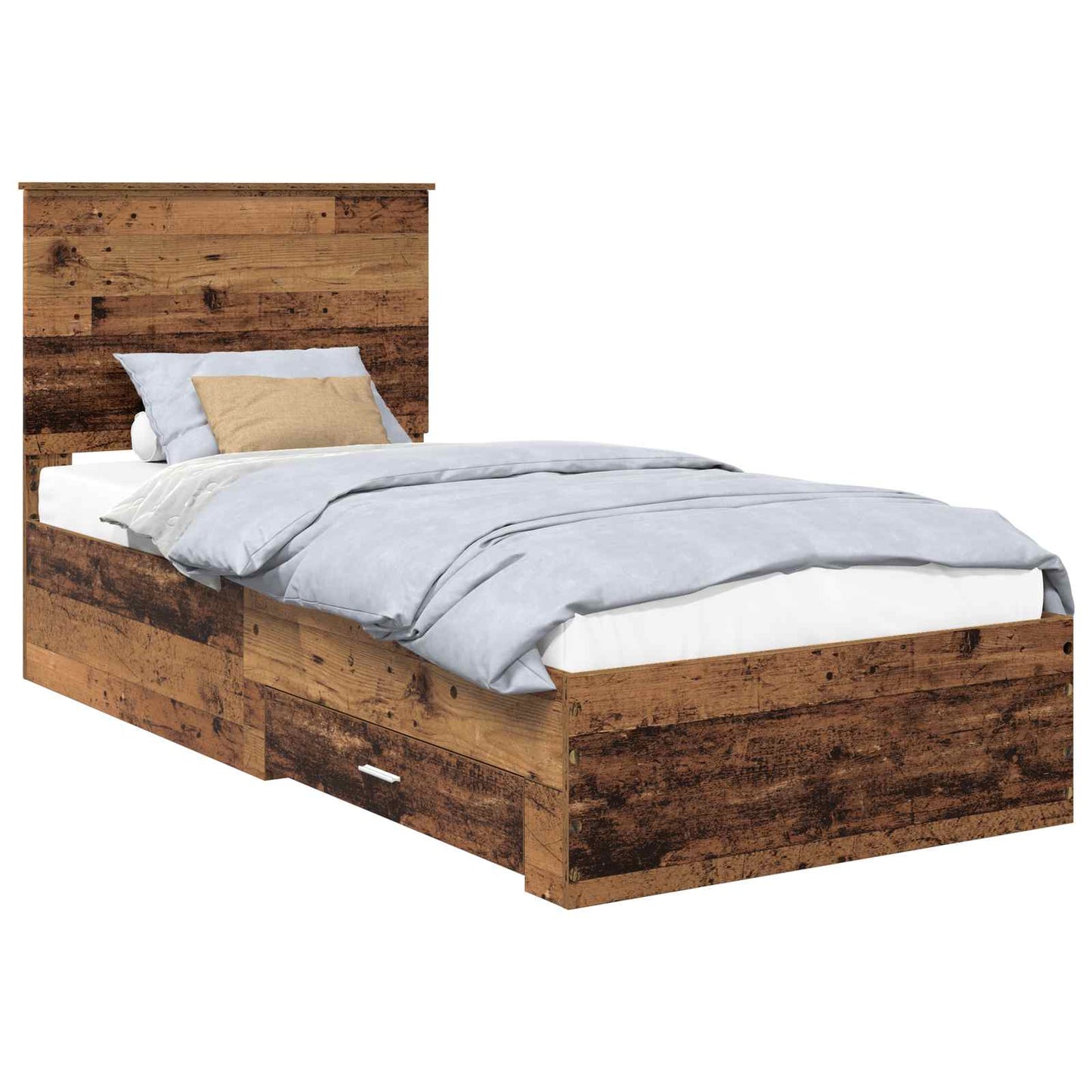 Bed Frame with Headboard Old Wood 90 x 190 cm Engineered Wood