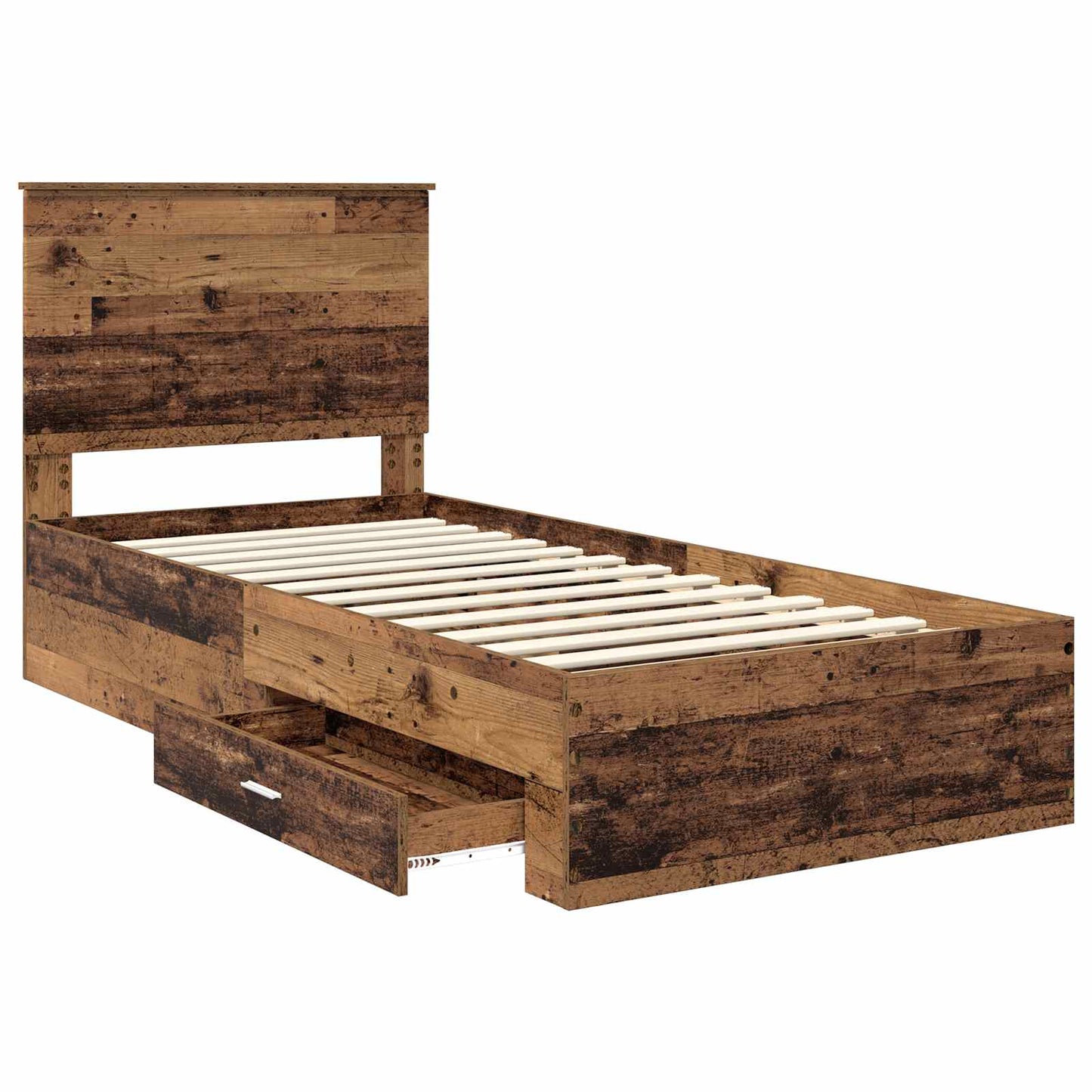Bed Frame with Headboard Old Wood 90 x 190 cm Engineered Wood