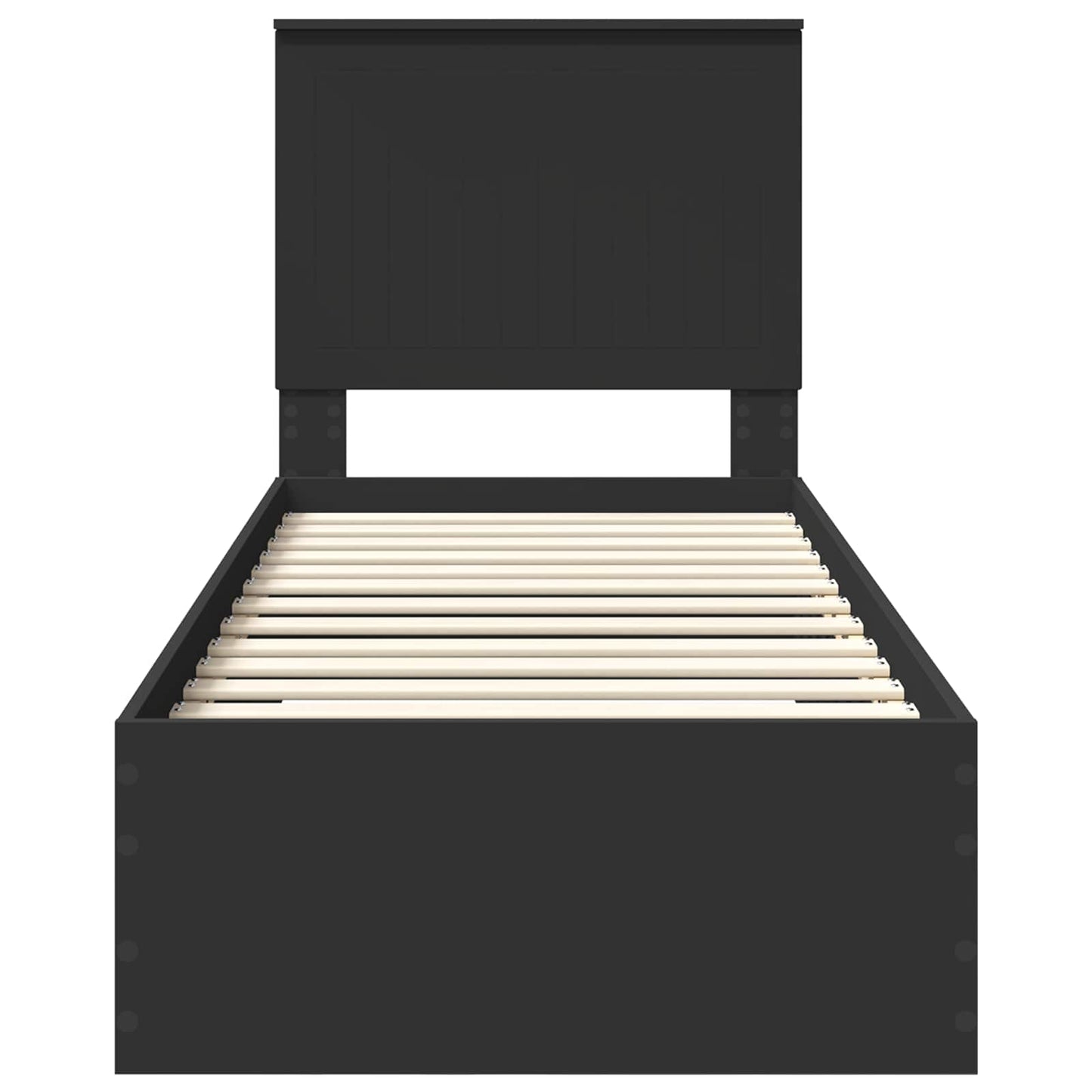 Bed Frame Black and Silver 70 x 190 cm Engineered Wood
