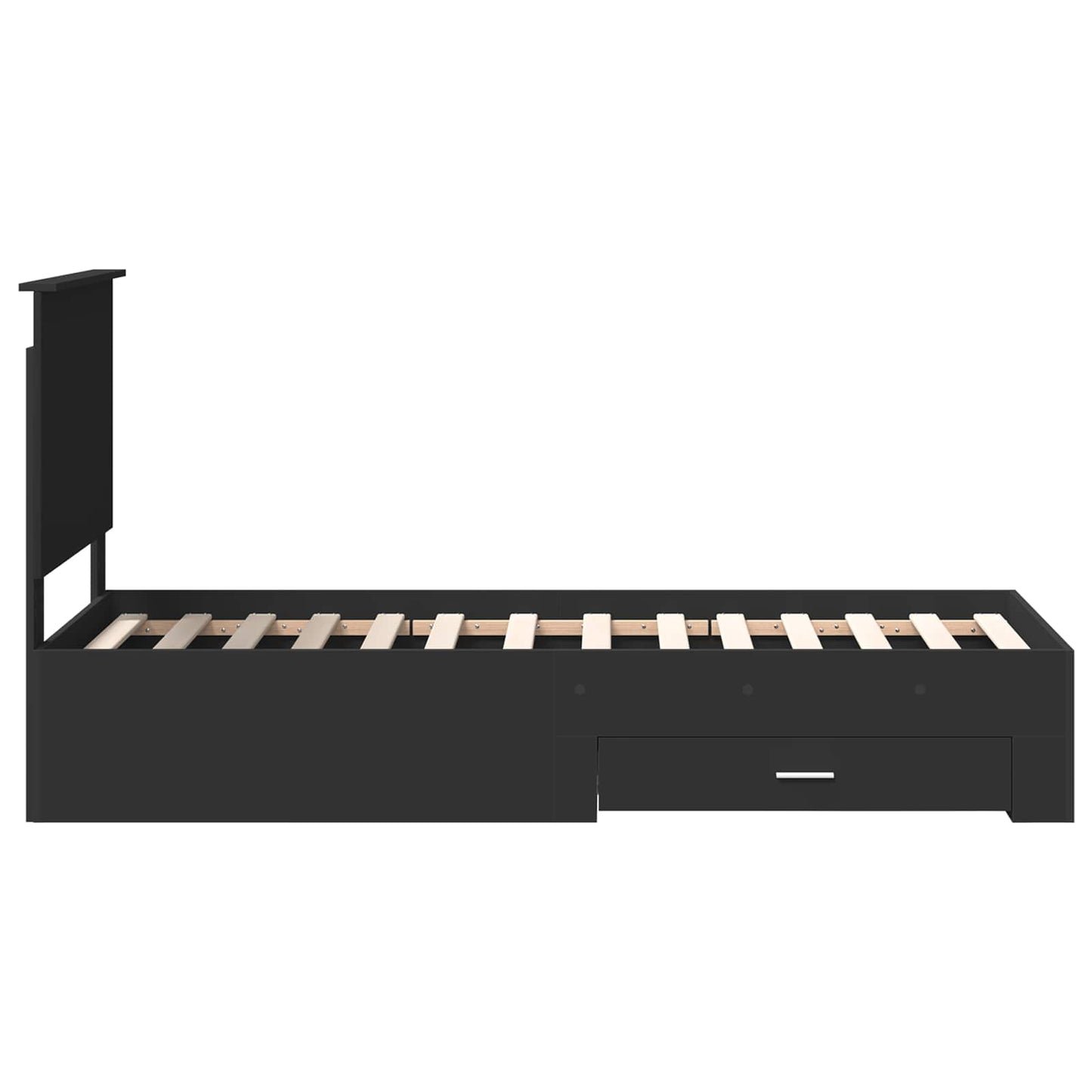 Bed Frame Black and Silver 70 x 190 cm Engineered Wood