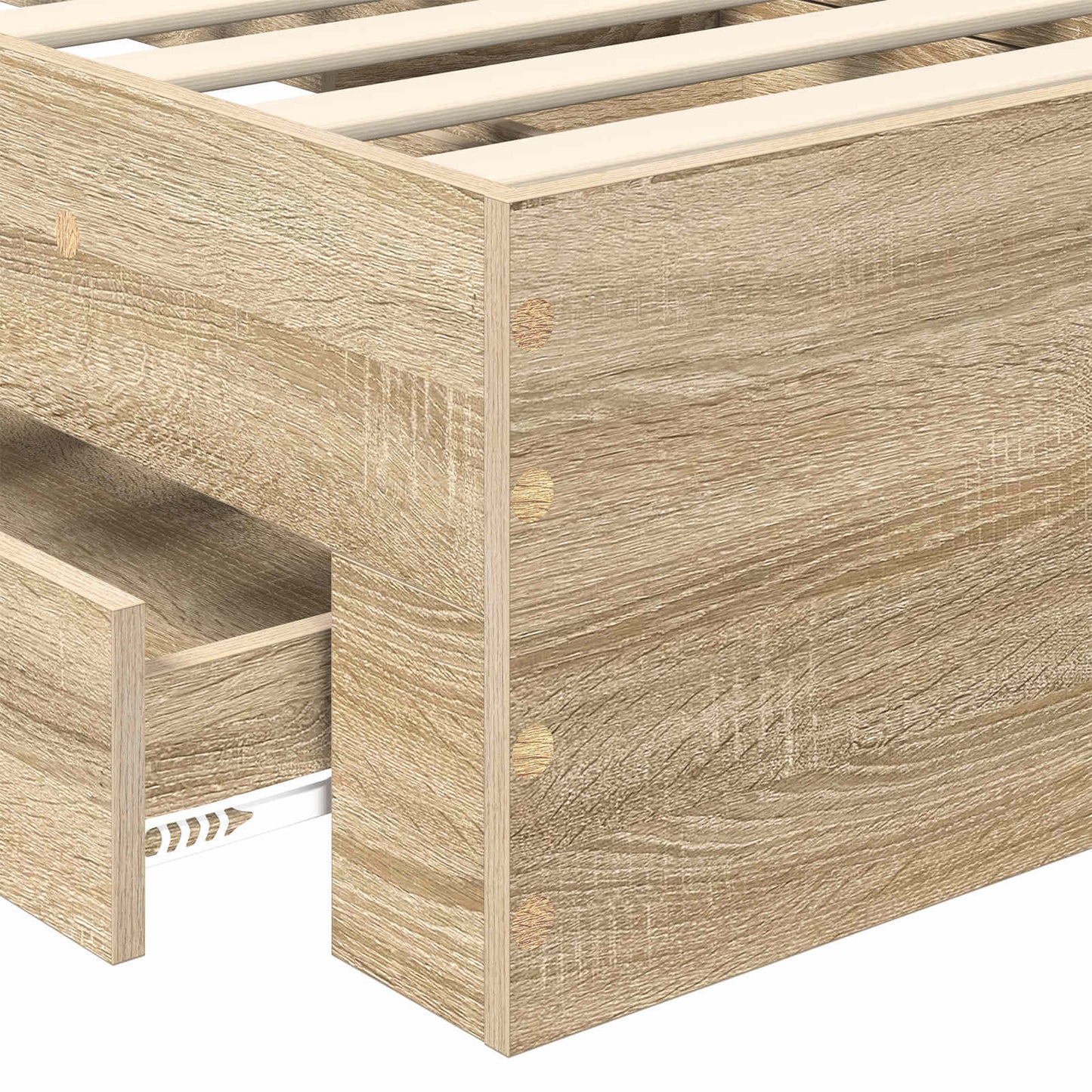Bed Frame Sonoma Oak and Silver 70 x 190 cm Engineered Wood