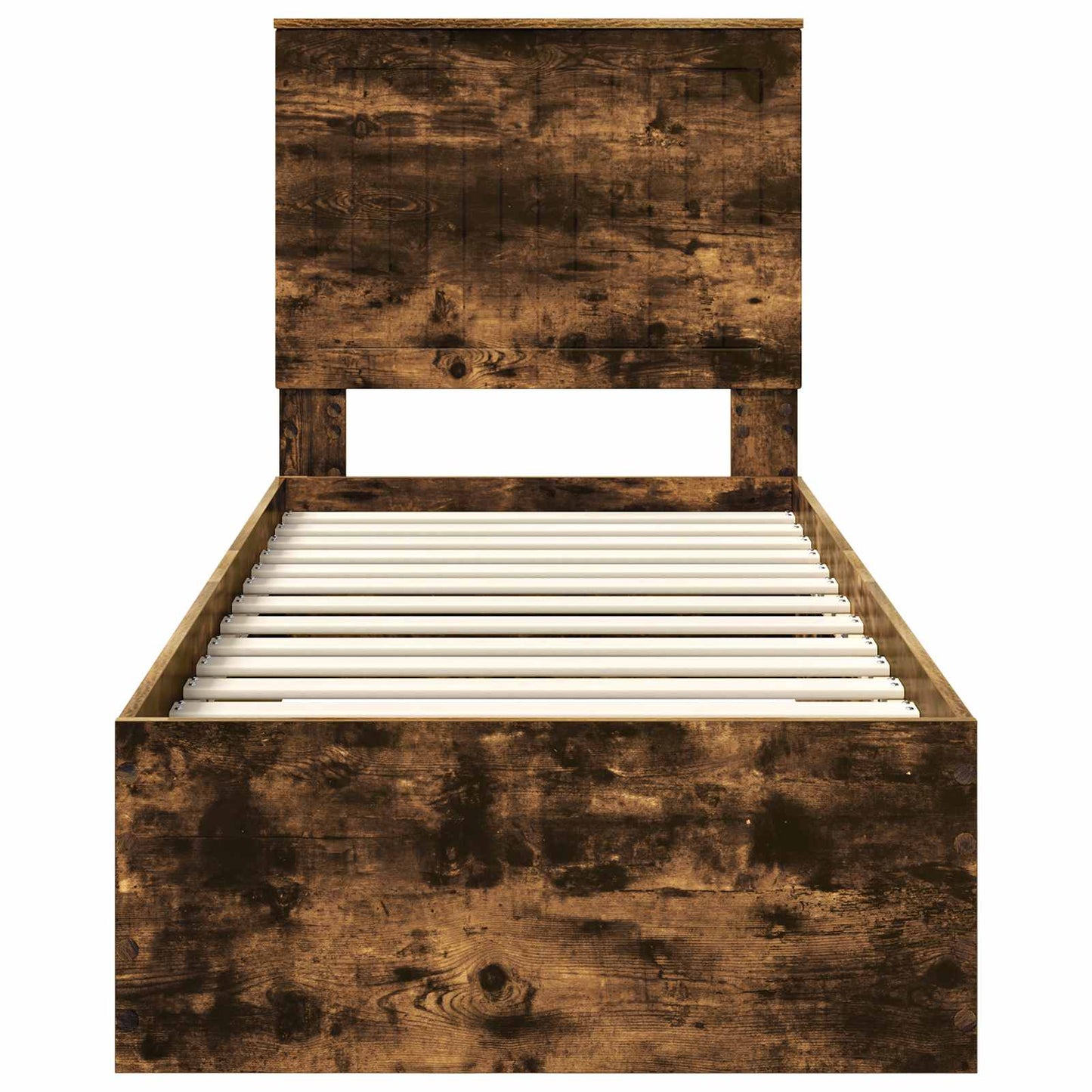 Bed Frame Smoked Oak and Silver 70 x 190 cm Engineered Wood