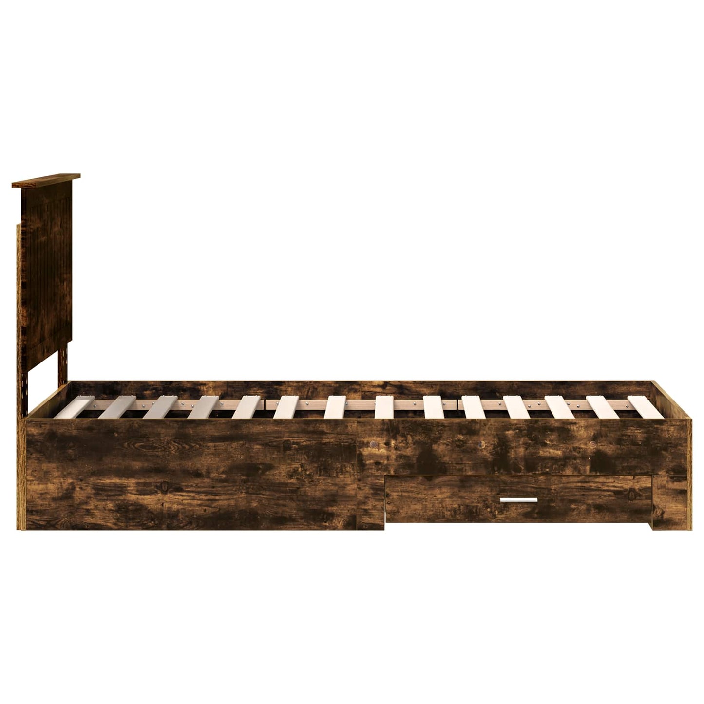 Bed Frame Smoked Oak and Silver 70 x 190 cm Engineered Wood