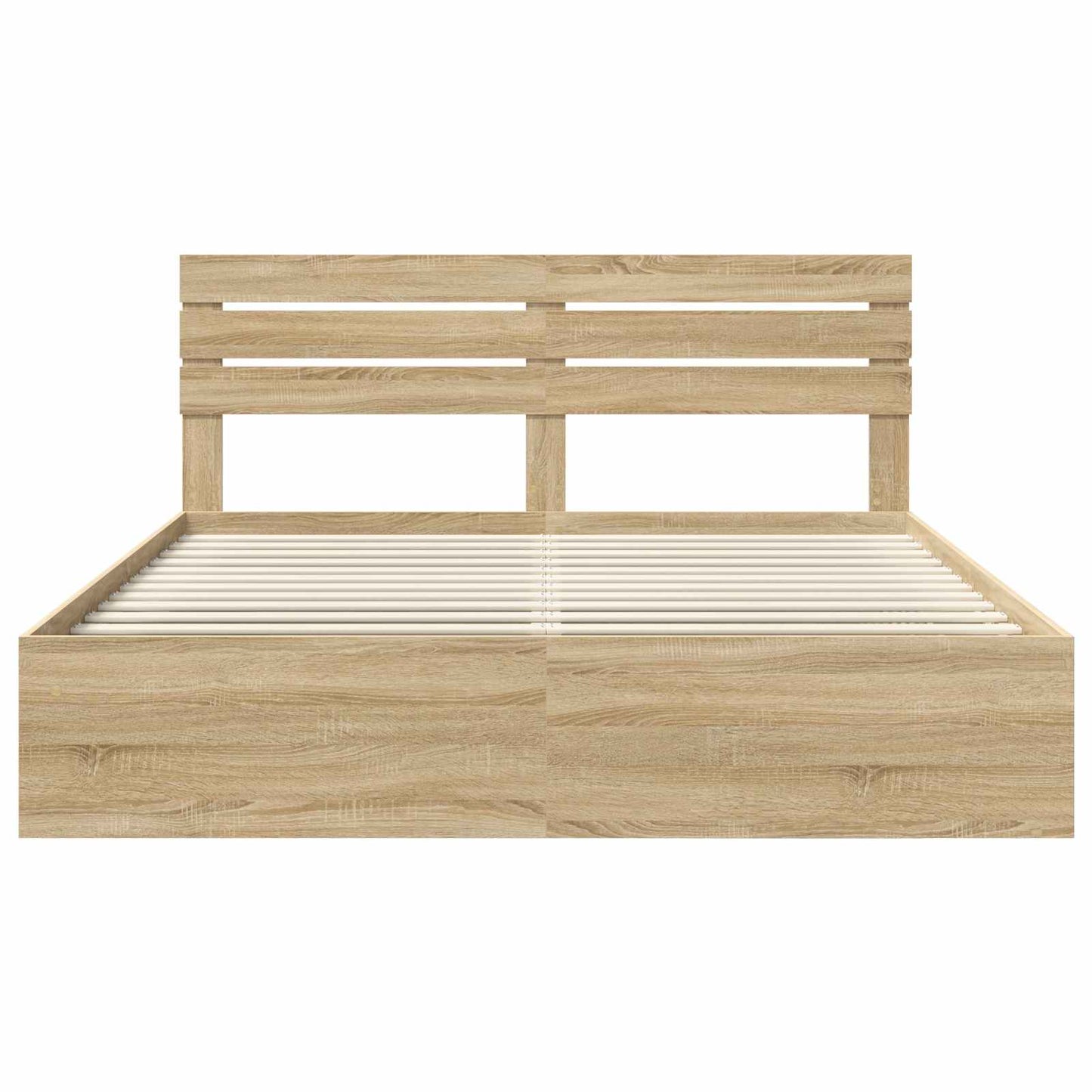 Bed Frame with Headboard Sonoma 200 x 200 cm Solid Pine Wood