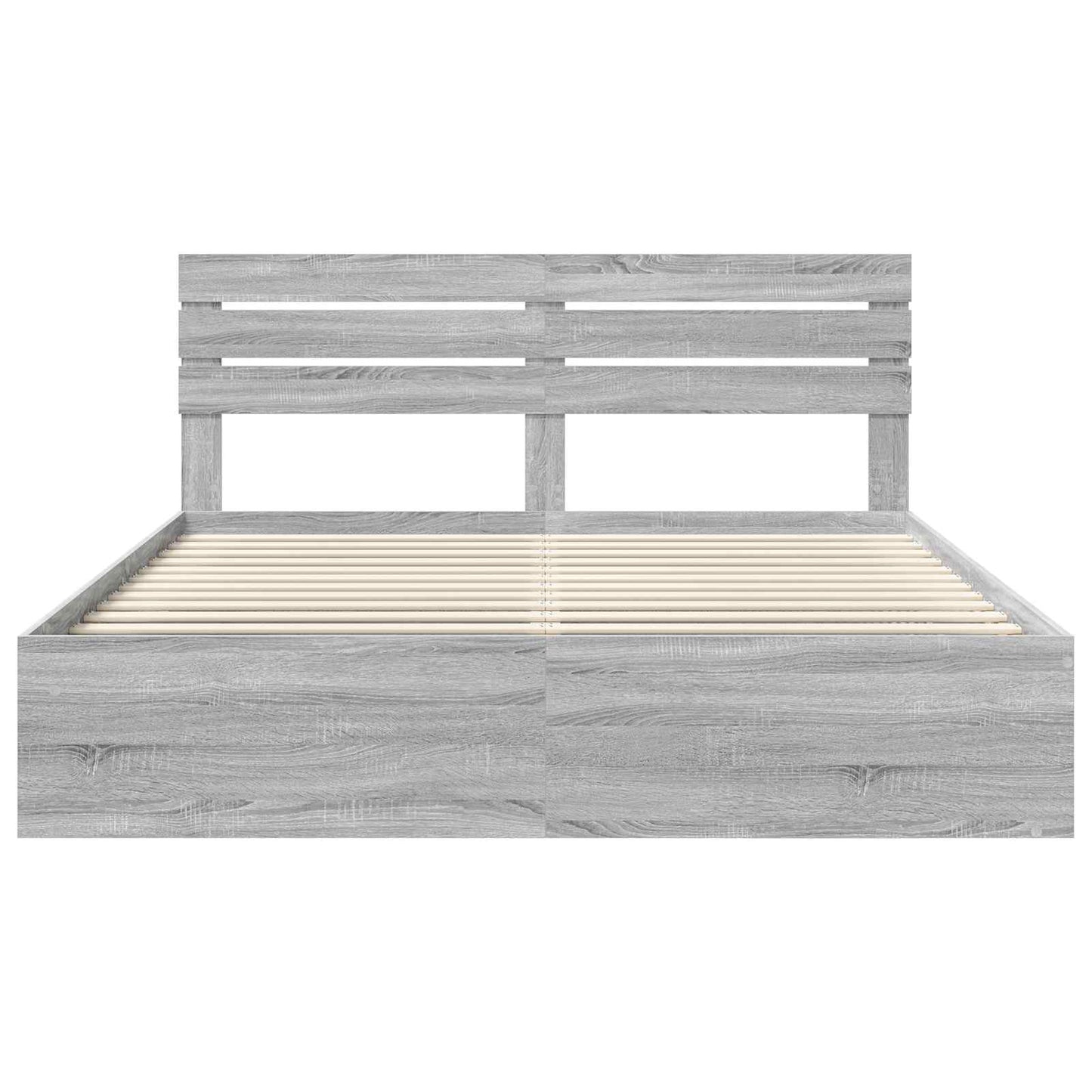 Bed Frame Grey Sonoma 180 x 200 cm Solid Pine Wood