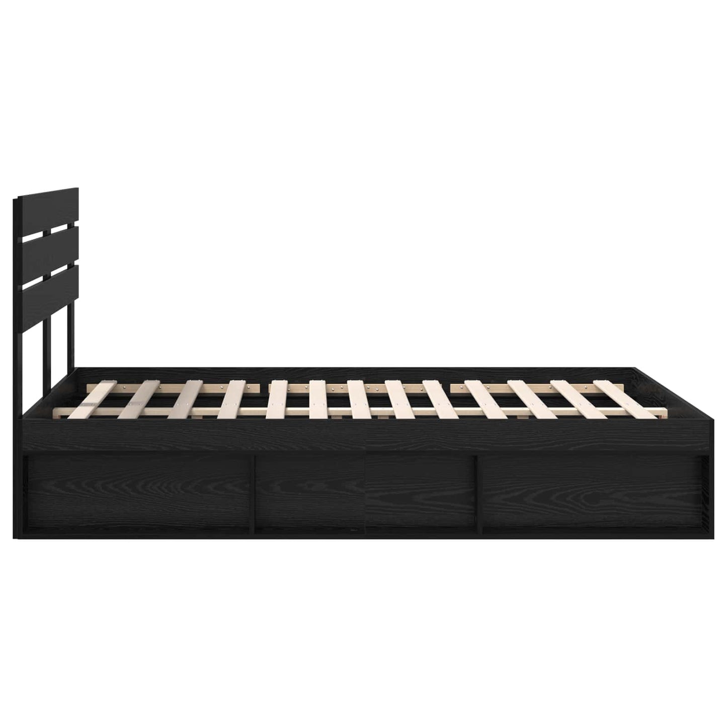Bed Frame with Headboard Black 160 x 200 cm Solid Pine Wood