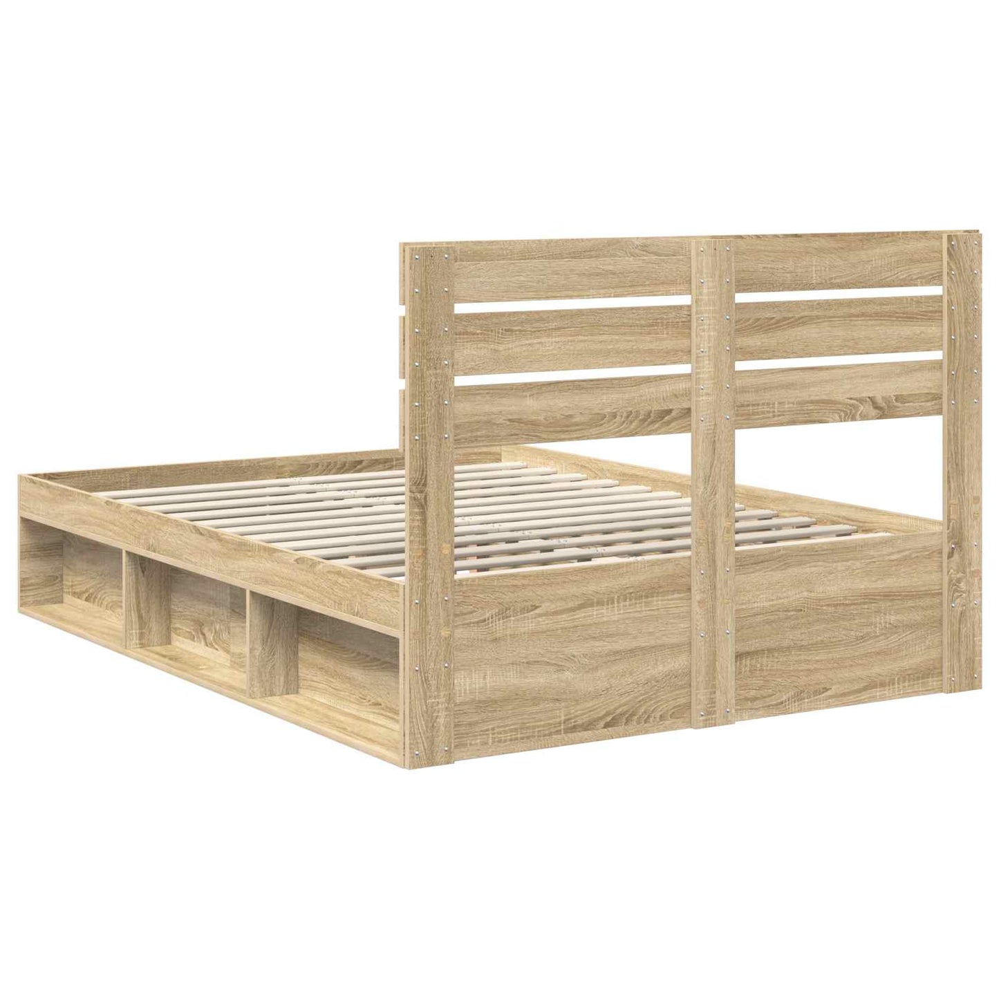 Bed Frame with Headboard Sonoma 160 x 200 cm Solid Pine Wood