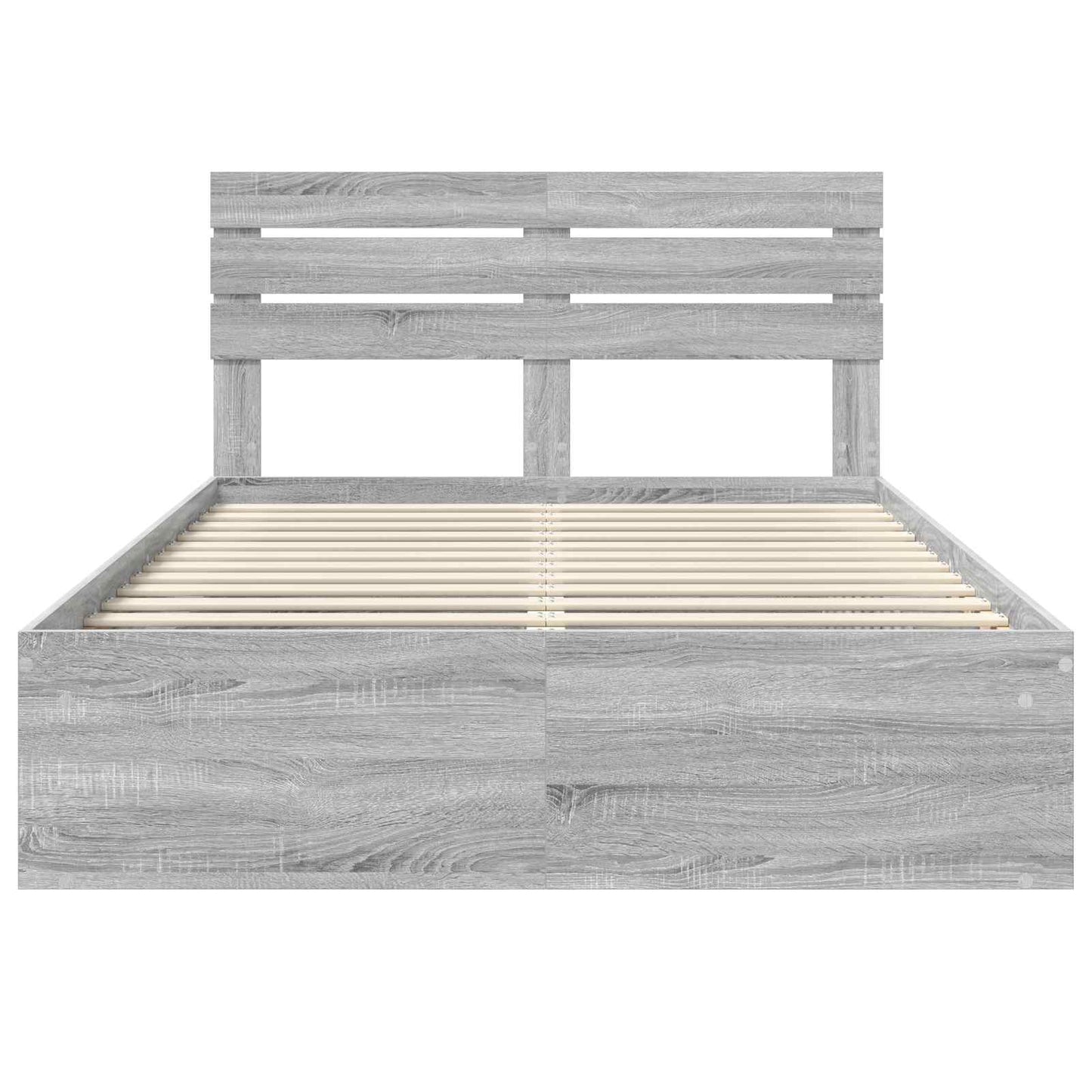 Bed Frame Grey Sonoma 160 x 200 cm Solid Pine Wood