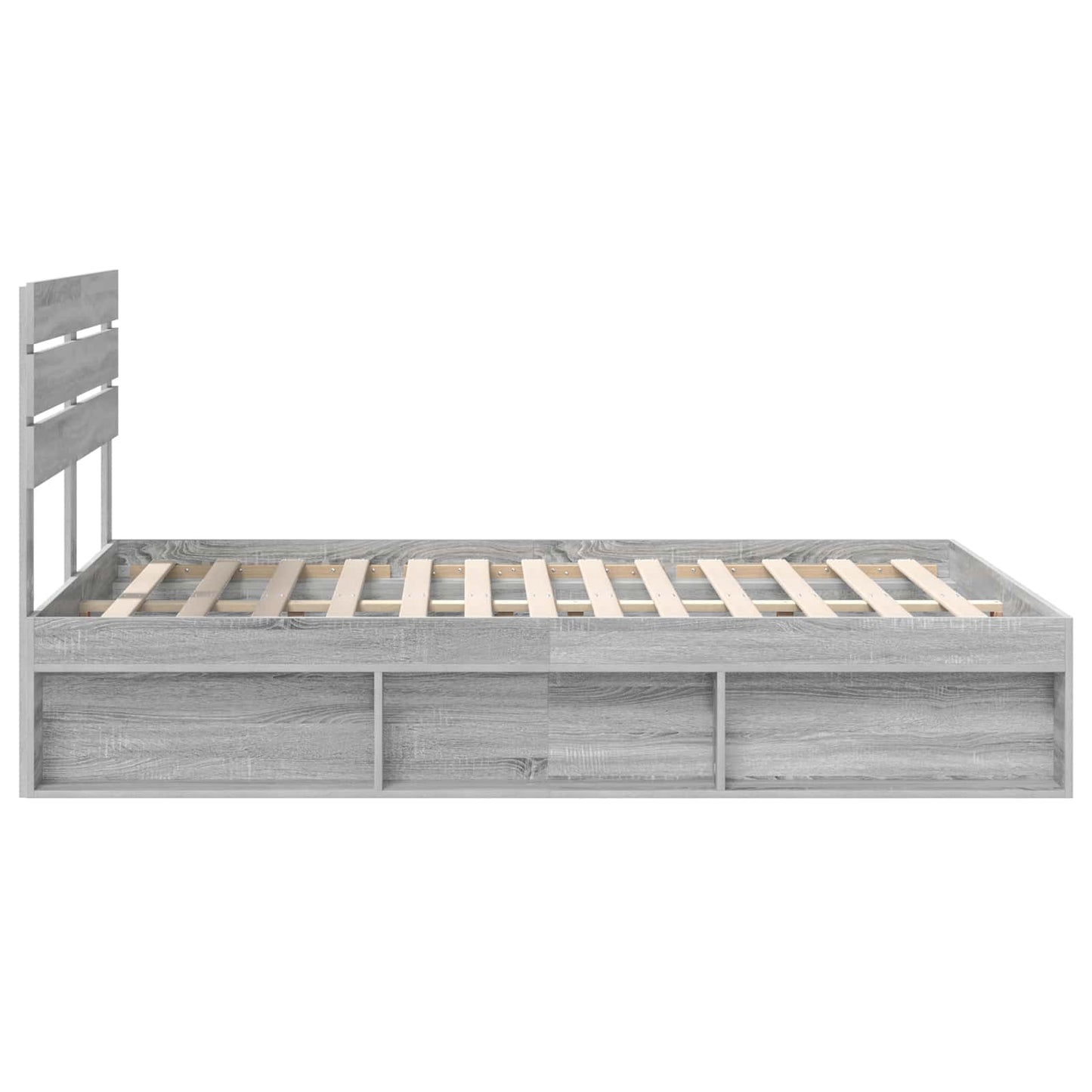 Bed Frame Grey Sonoma 160 x 200 cm Solid Pine Wood