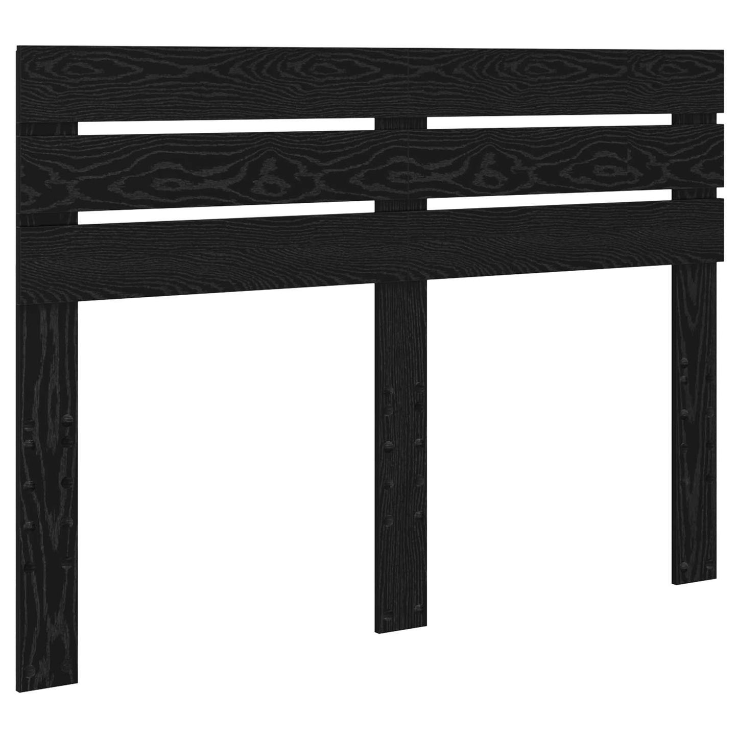 Bed Frame with Headboard Black 150 x 200 cm Solid Pine Wood