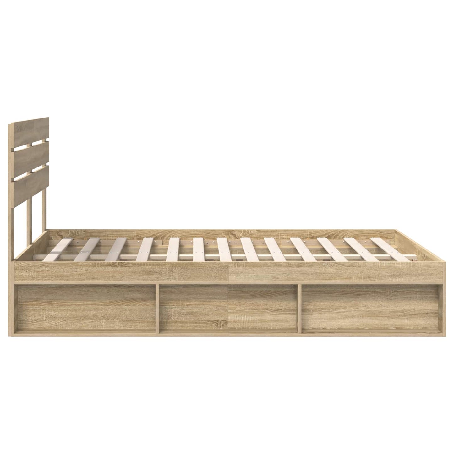Bed Frame Sonoma Oak 150 x 200 cm Solid Pine Wood