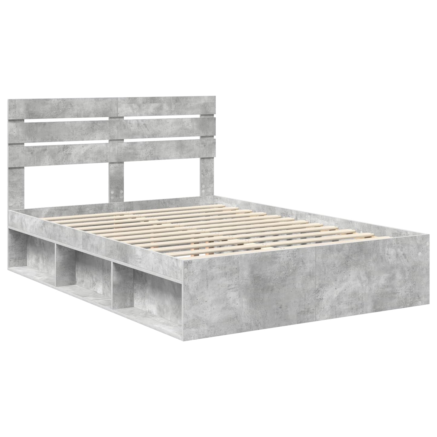 Bed Frame Concerte Grey 150 x 200 cm Solid Pine Wood