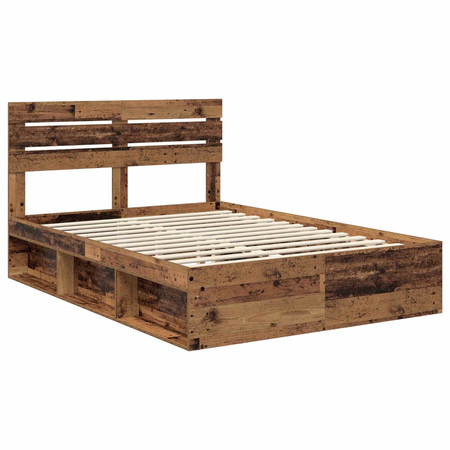 Bed Frame with Headboard Old Wood 150 x 200 cm Solid Pine Wood